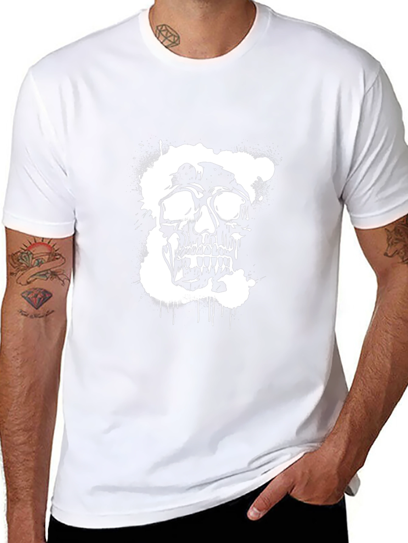 Edgy Skull Graphic Black T-Shirt for Men