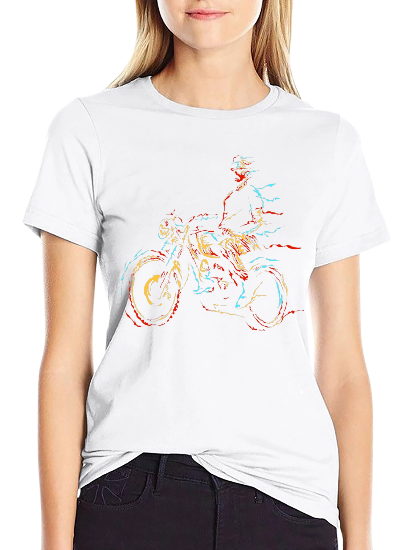 Motorcycle Rider Graphic Black T-Shirt