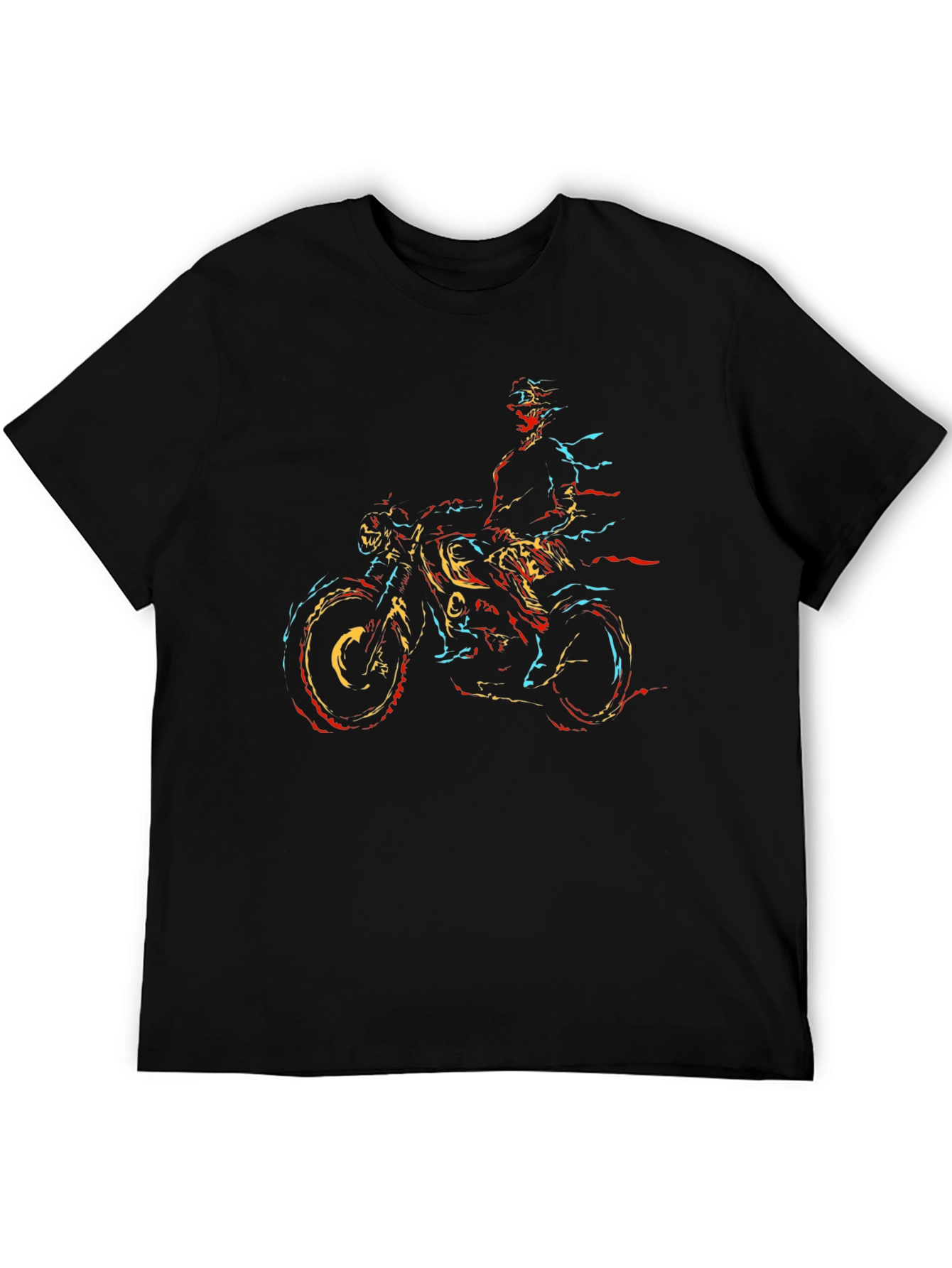 Motorcycle Rider Graphic Black T-Shirt