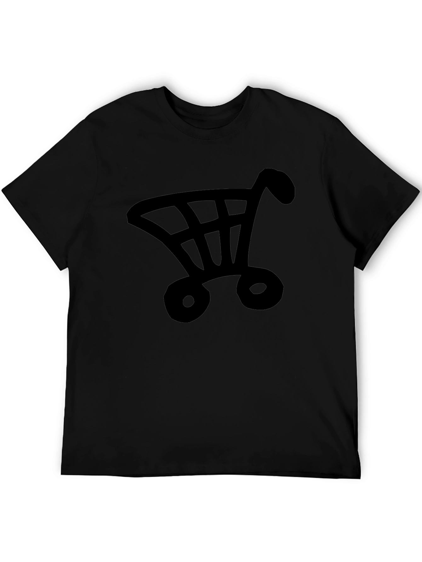 Shopping Cart Graphic Tee - Black Cotton