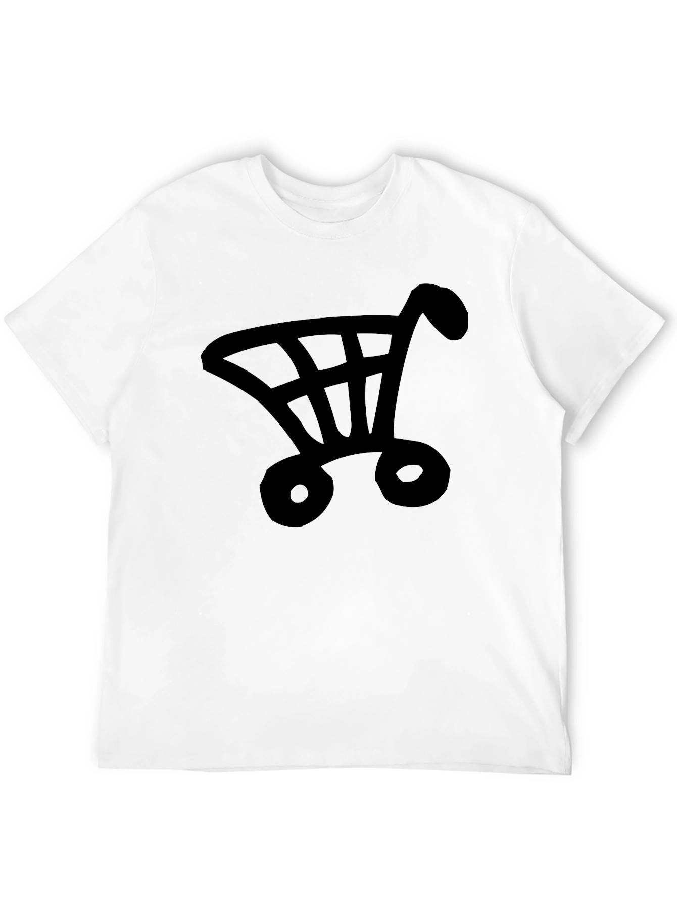Shopping Cart Graphic Tee - Black Cotton