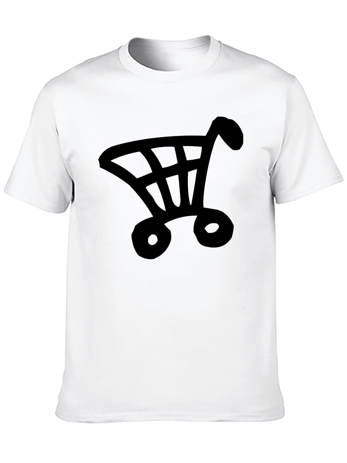 Shopping Cart Graphic Tee - Black Cotton