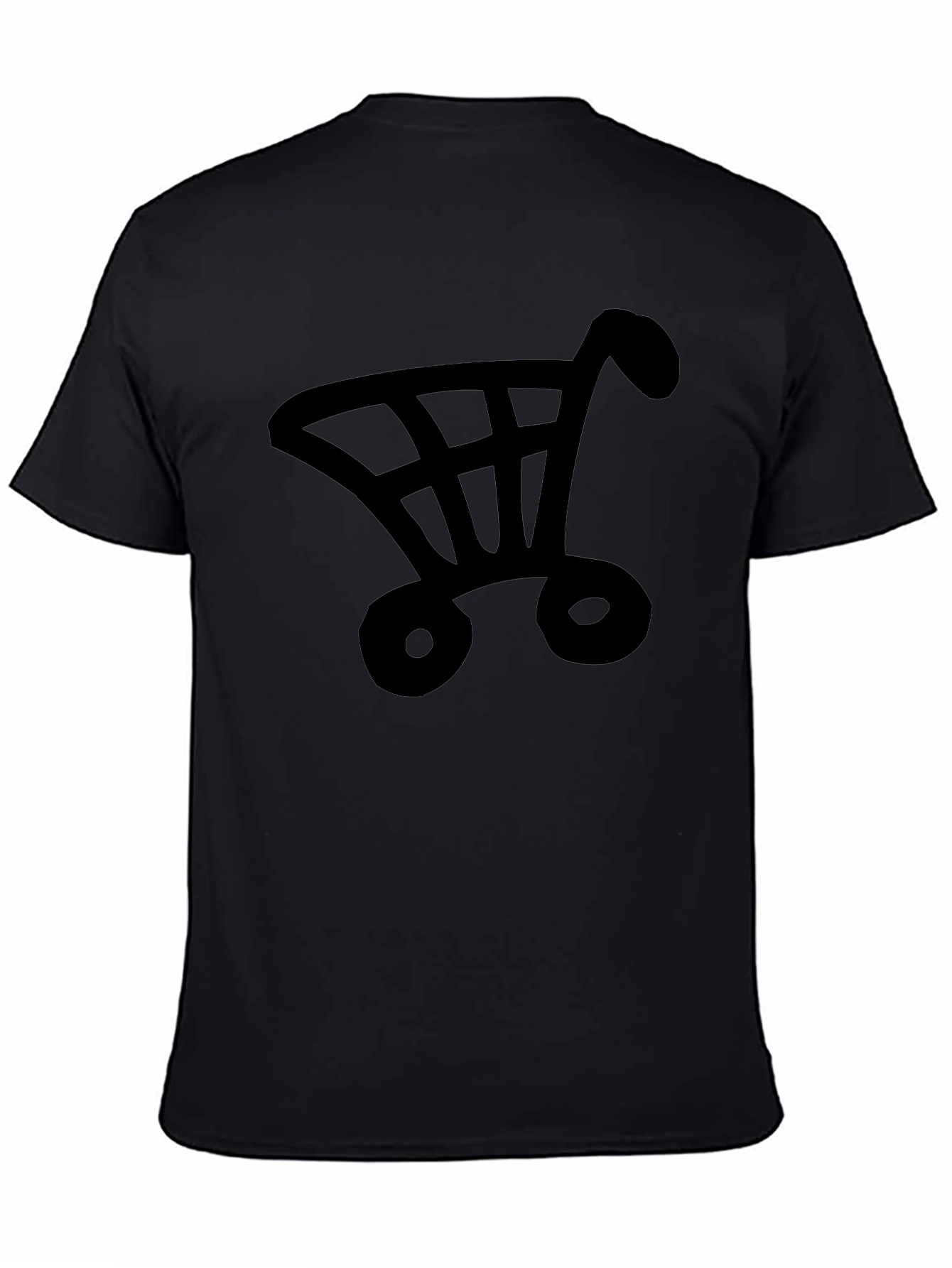 Shopping Cart Graphic Tee - Black Cotton
