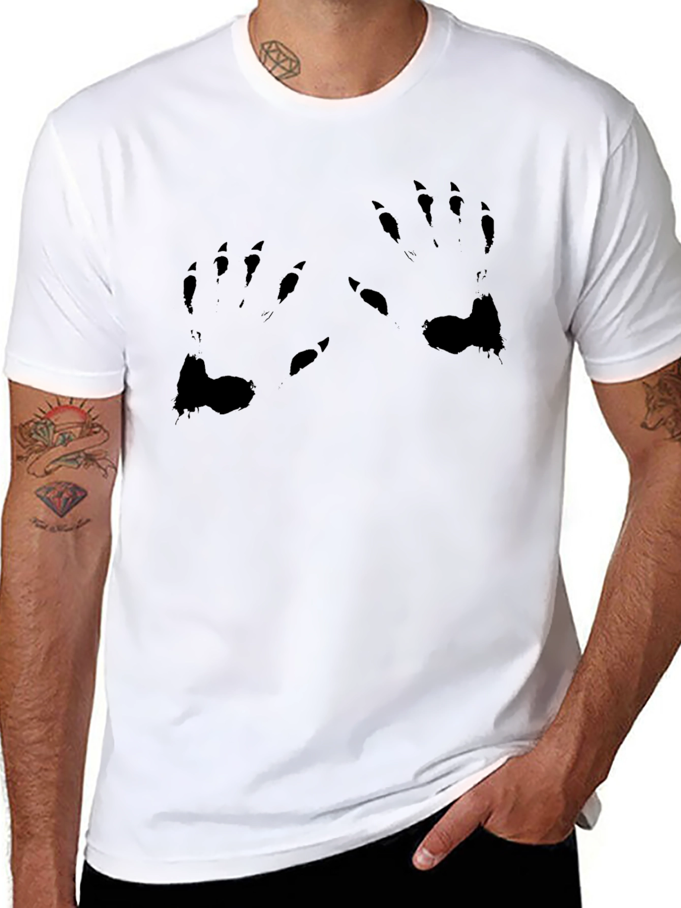 Black Graphic Tee - Monster Claw Print