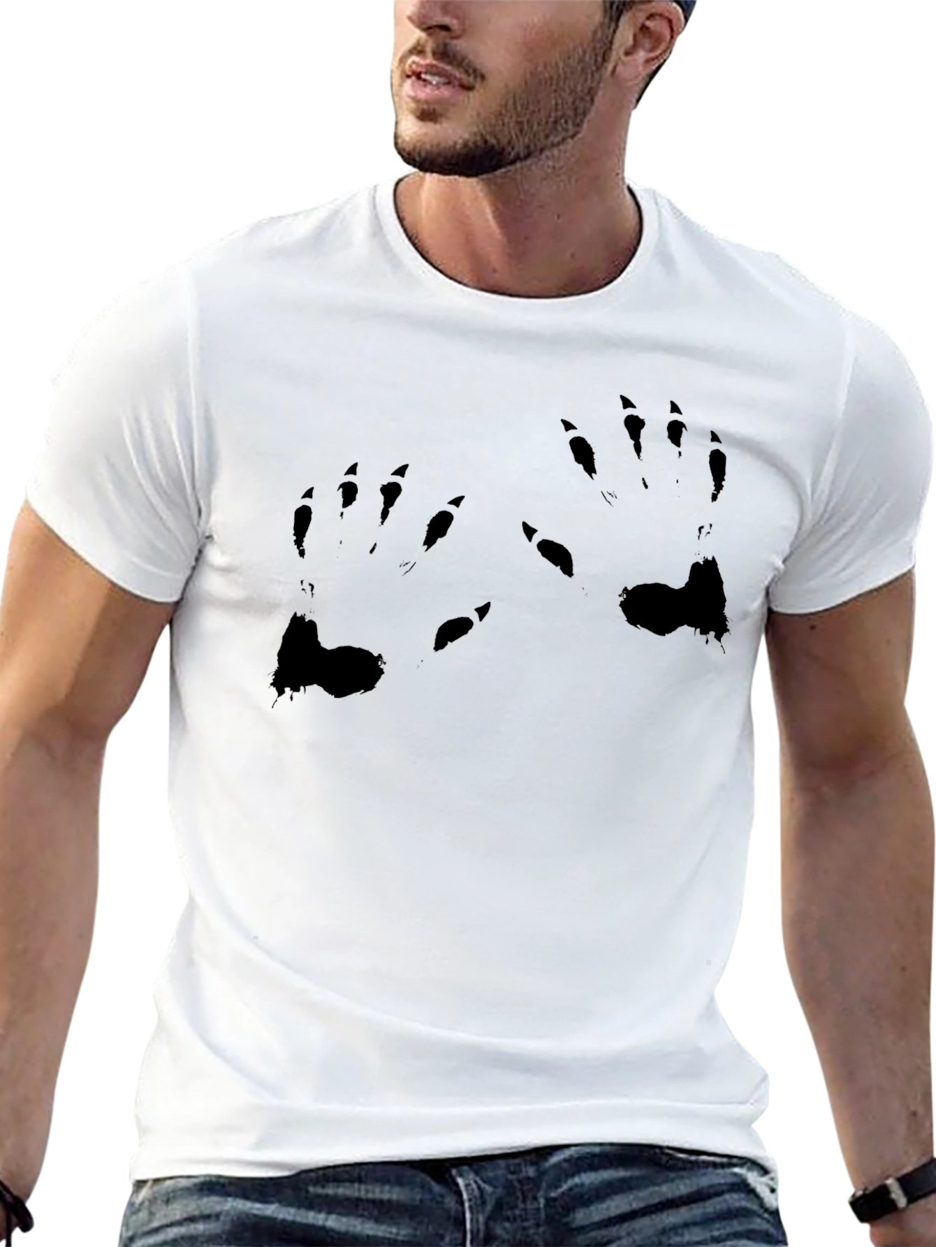 Black Graphic Tee - Monster Claw Print