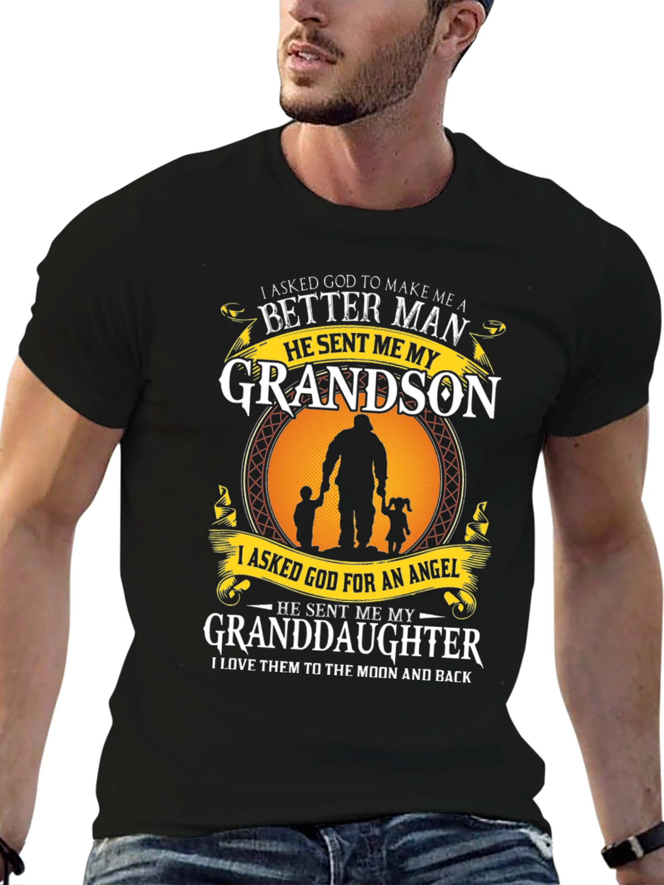 Grandparent T-Shirt: Grandson & Granddaughter