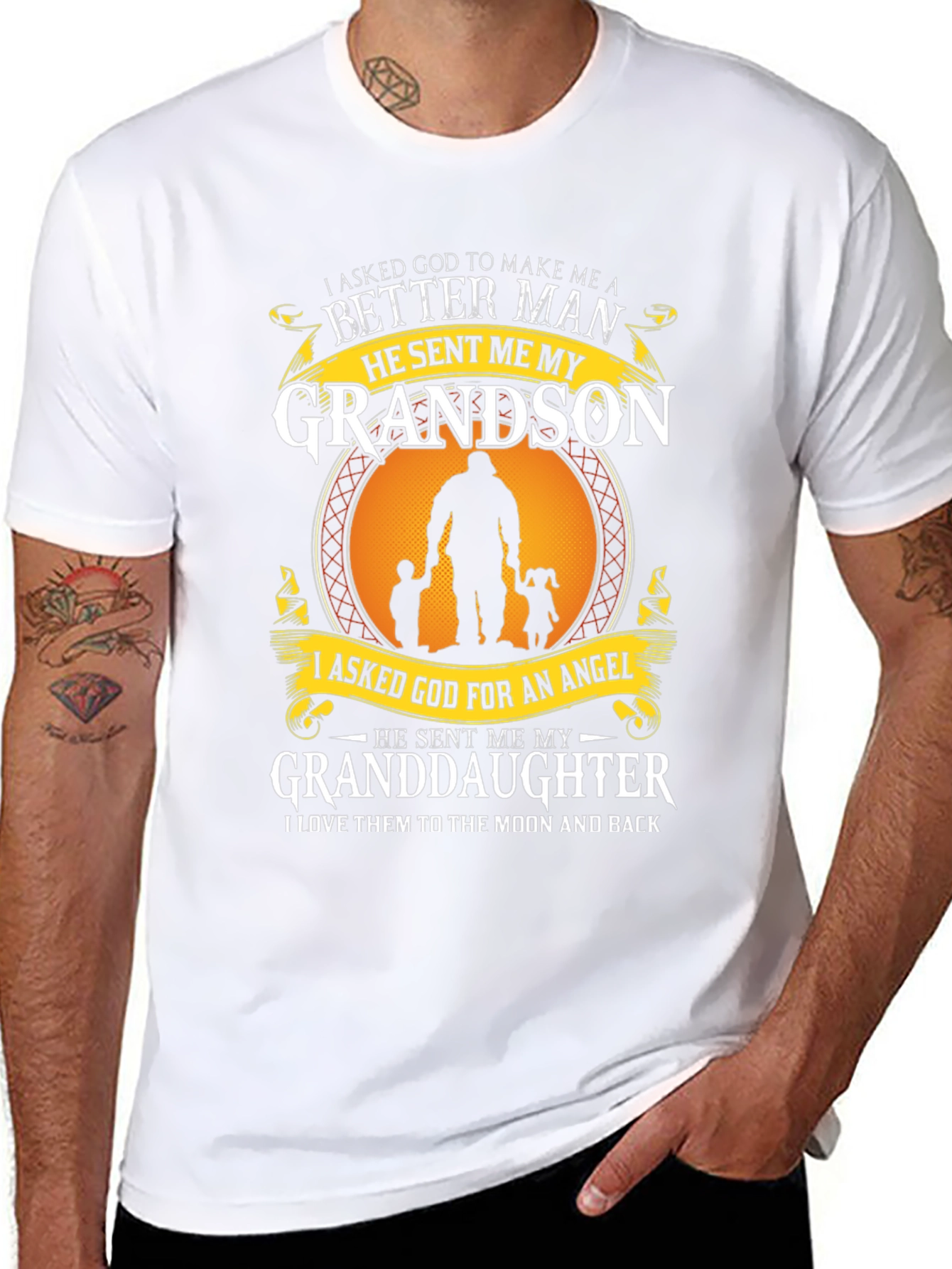 Grandparent T-Shirt: Grandson & Granddaughter