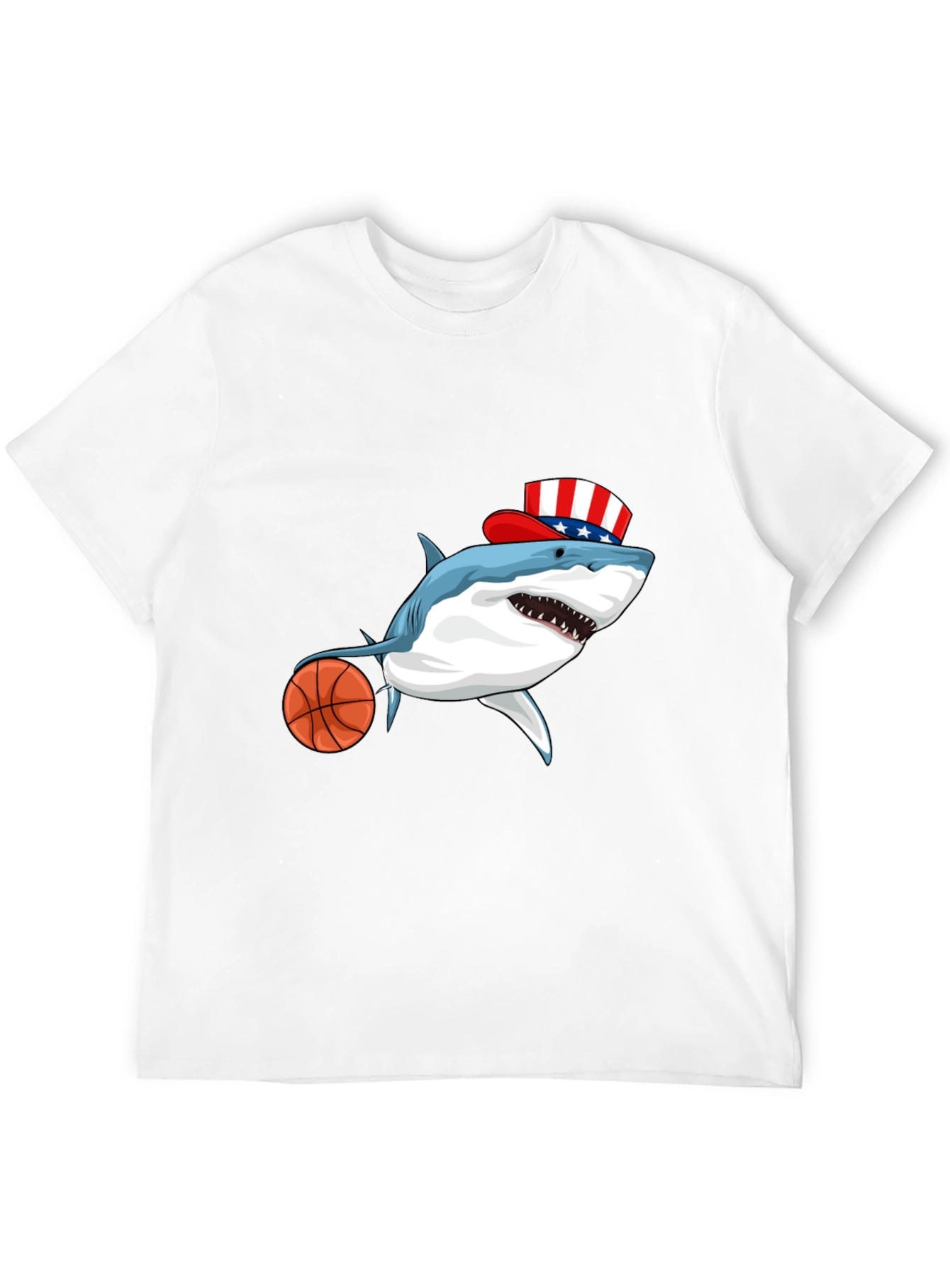 Shark Basketball Patriotic T-Shirt
