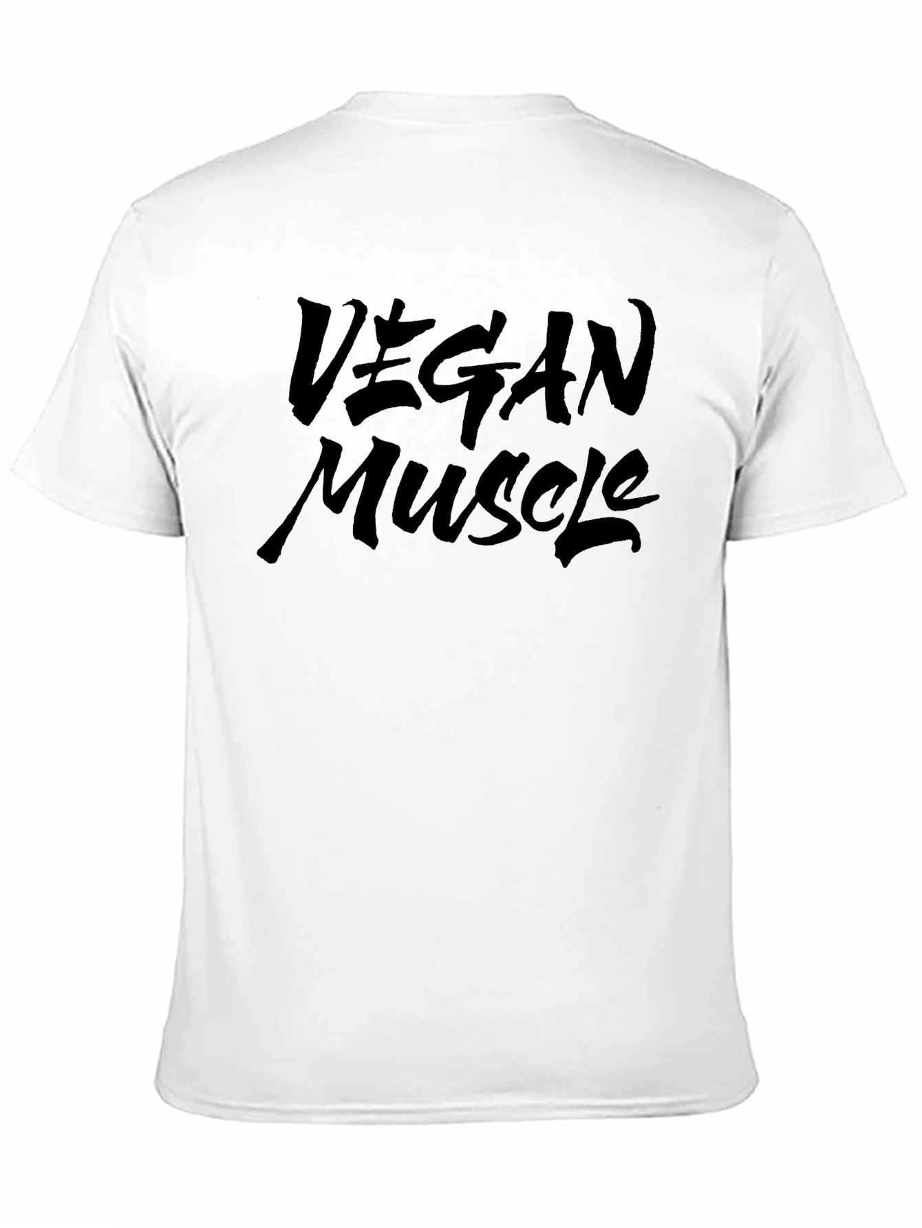 Vegan Muscle T-Shirt - Black Crew Neck