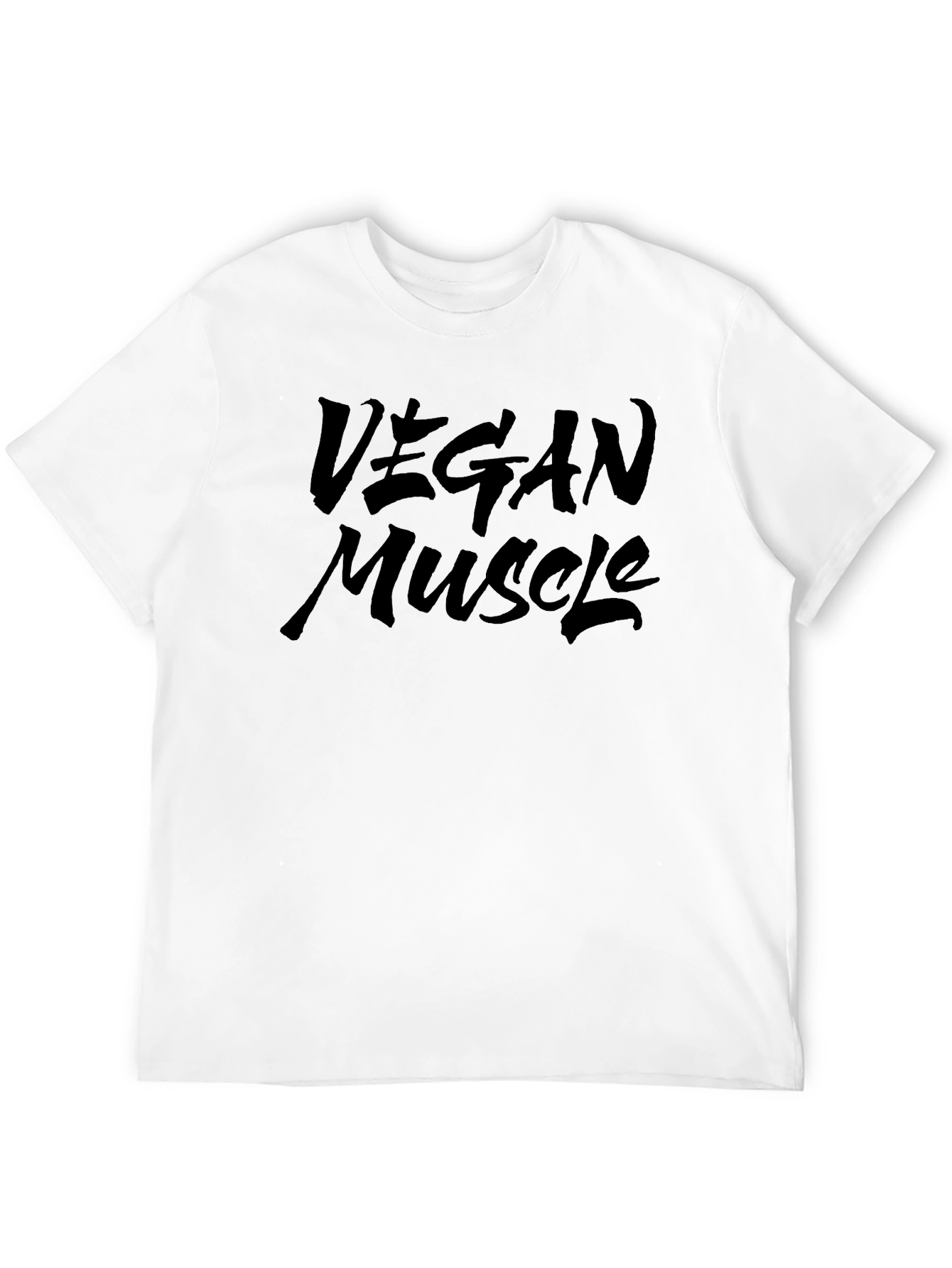 Vegan Muscle T-Shirt - Black Crew Neck