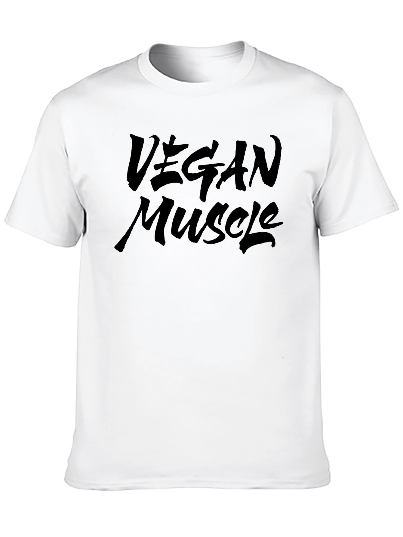 Vegan Muscle T-Shirt - Black Crew Neck