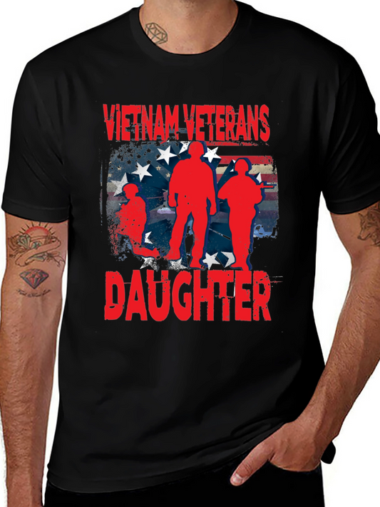 Vietnam Veterans Daughter T-Shirt Patriotic US Flag