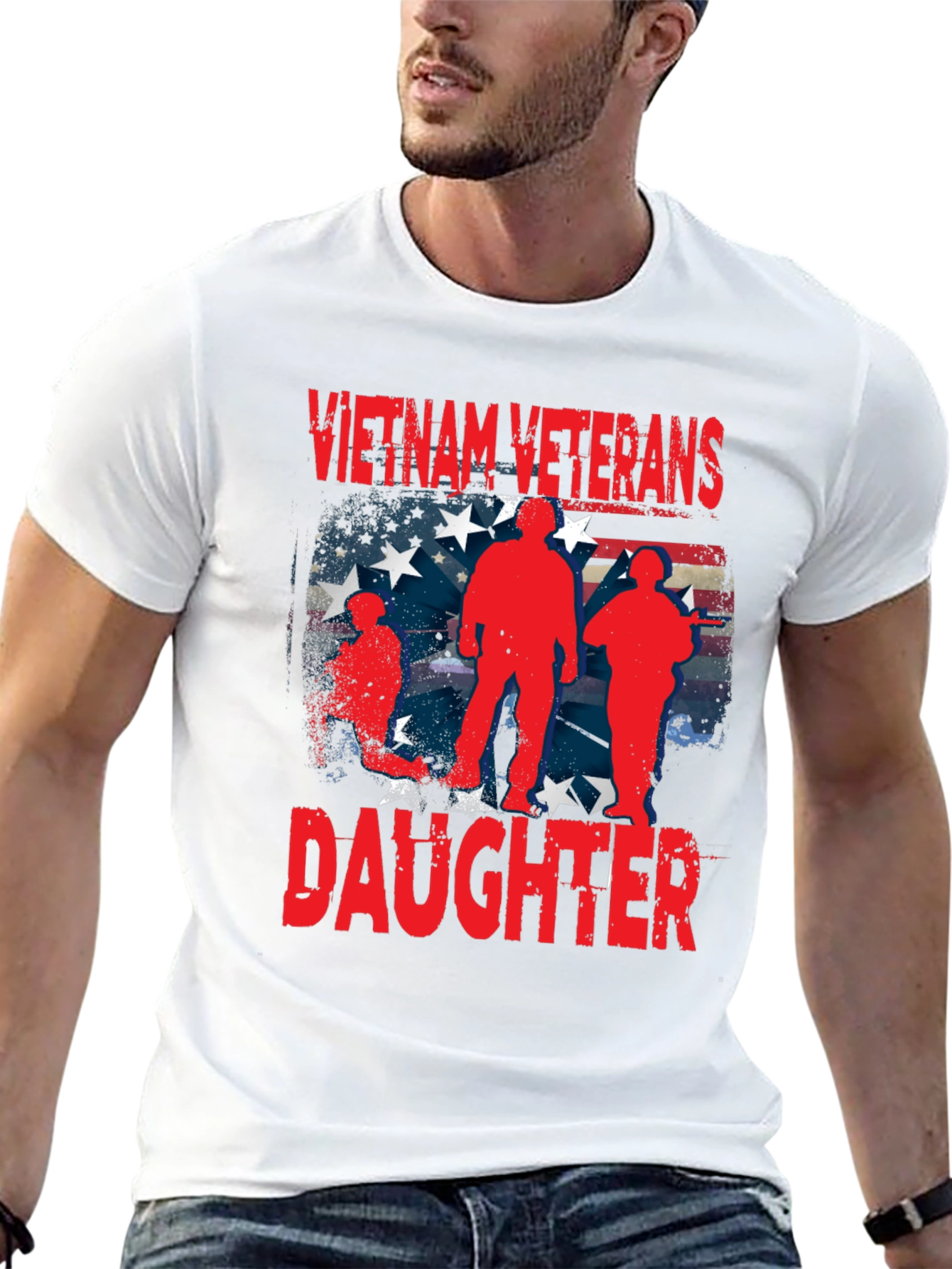 Vietnam Veterans Daughter T-Shirt Patriotic US Flag