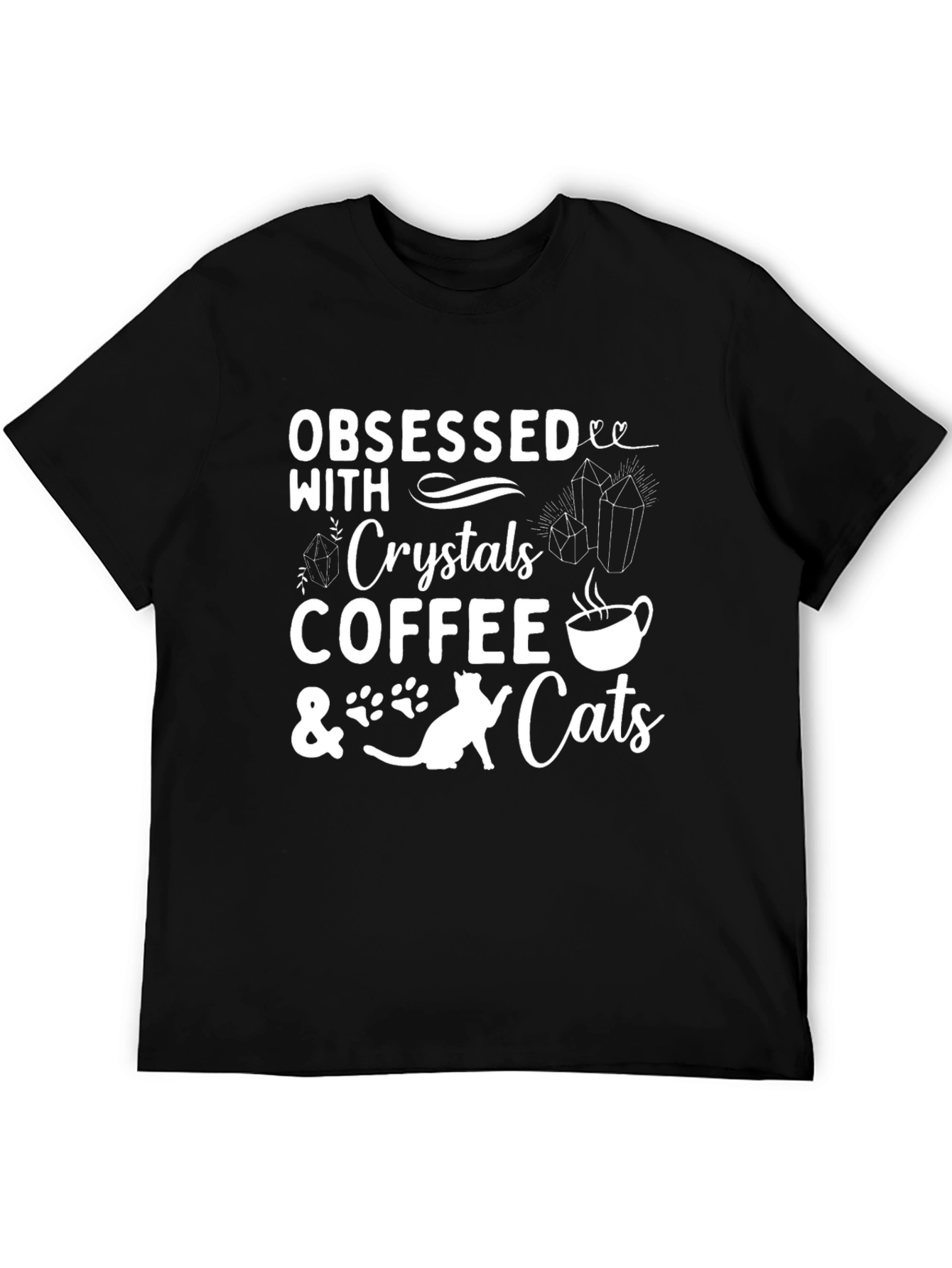 Obsessed with Crystals Coffee & Cats Graphic Tee