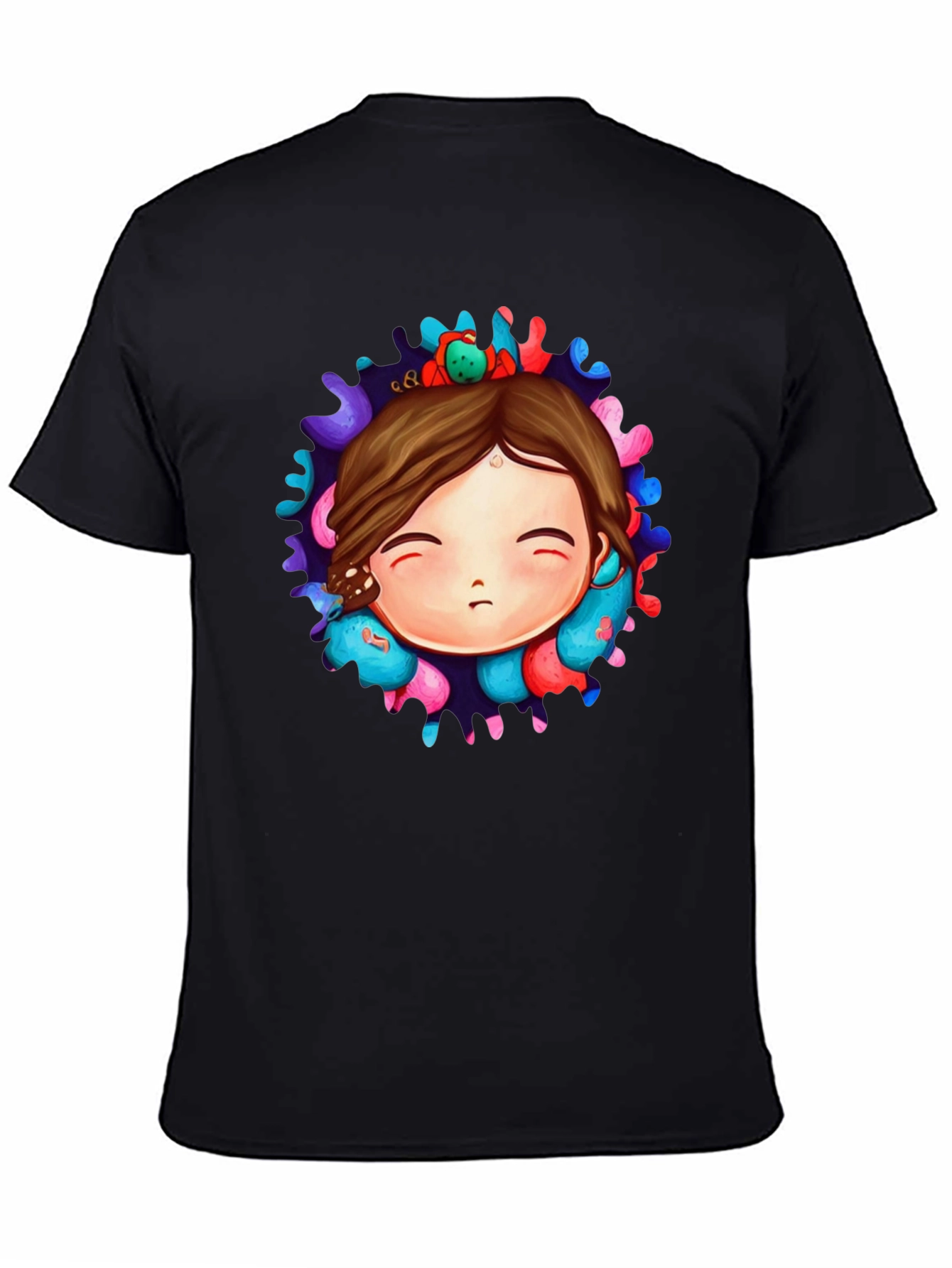 Unique Graphic Print Black T-Shirt