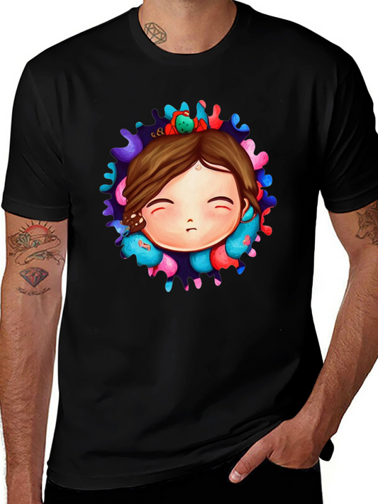 Unique Graphic Print Black T-Shirt