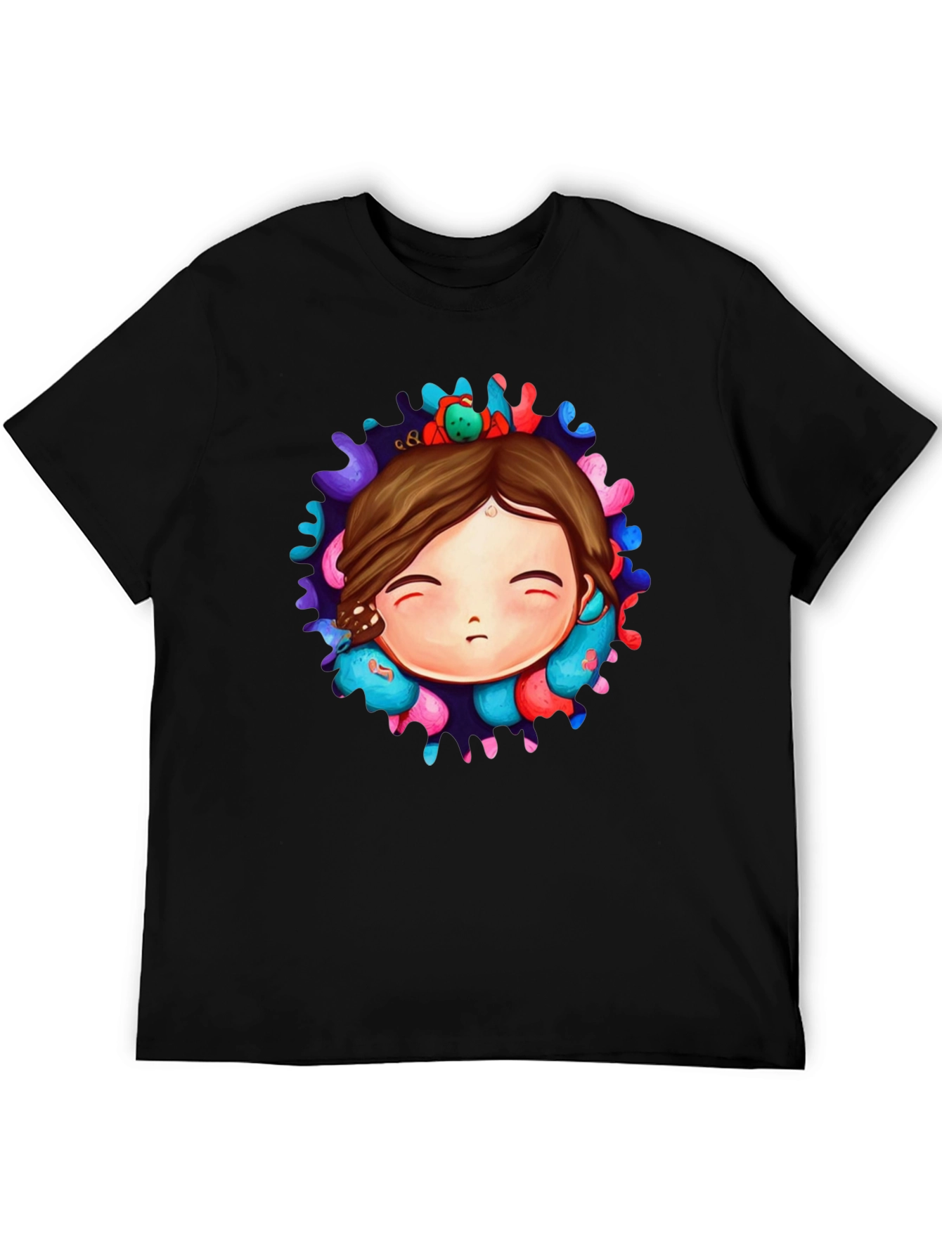 Unique Graphic Print Black T-Shirt