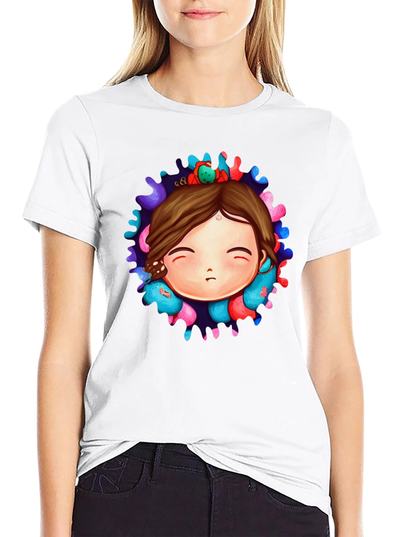Unique Graphic Print Black T-Shirt