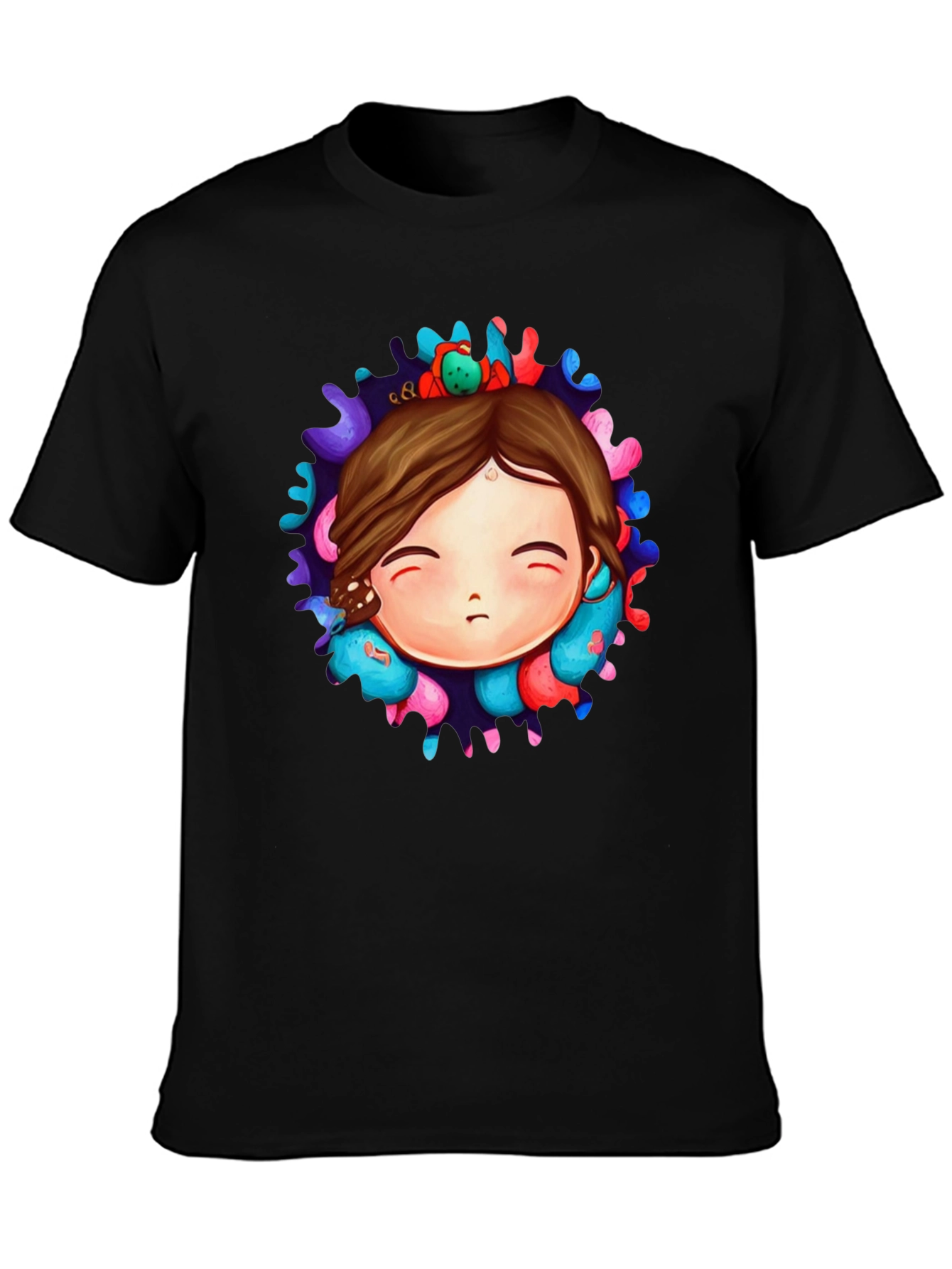 Unique Graphic Print Black T-Shirt