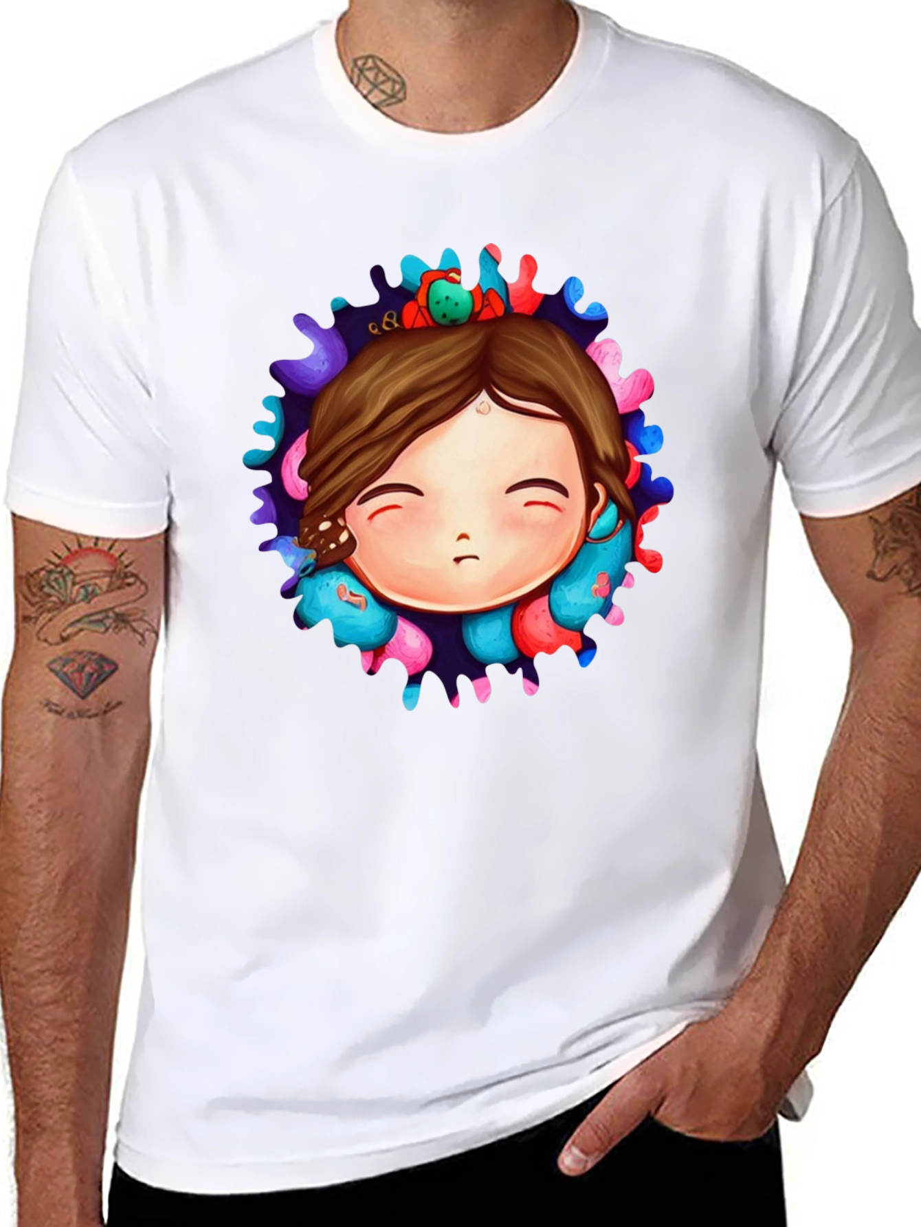 Unique Graphic Print Black T-Shirt