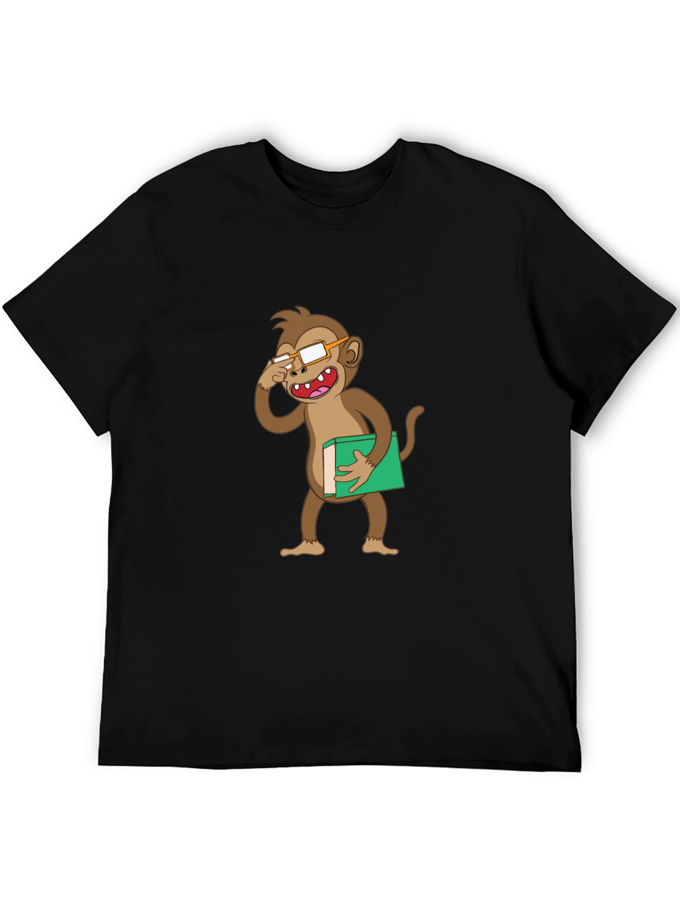 Funny Monkey Reading Book Graphic Tee