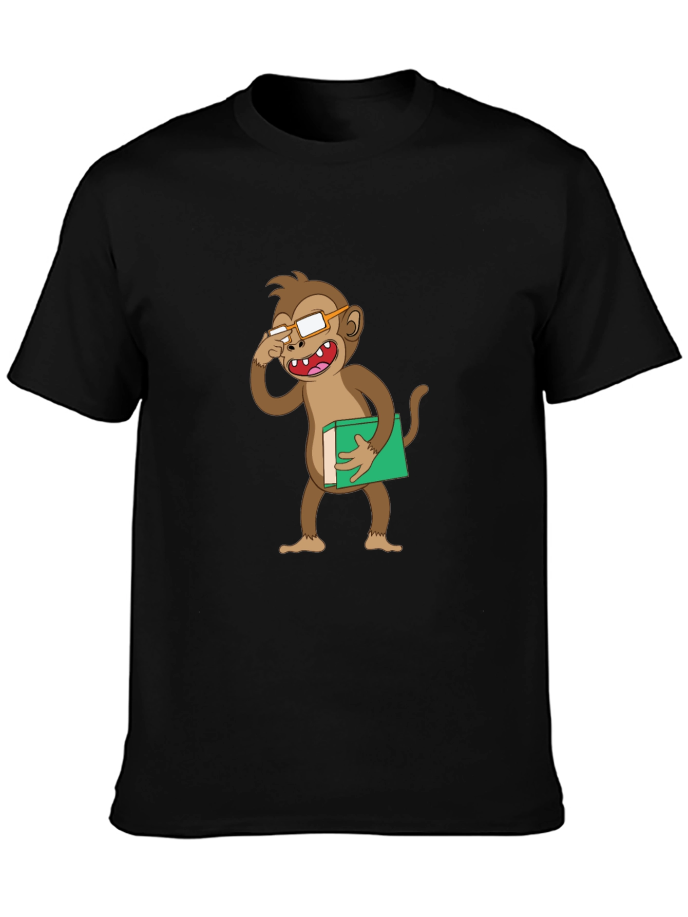 Funny Monkey Reading Book Graphic Tee