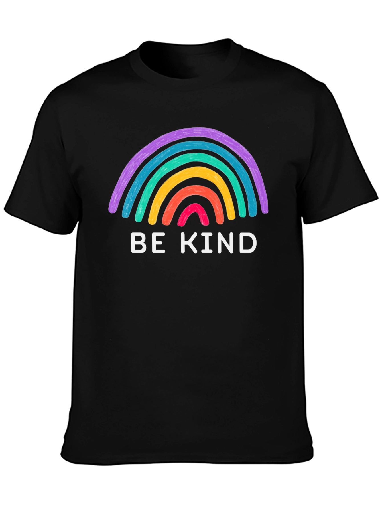 Be Kind Rainbow Graphic Tee - Black T-Shirt