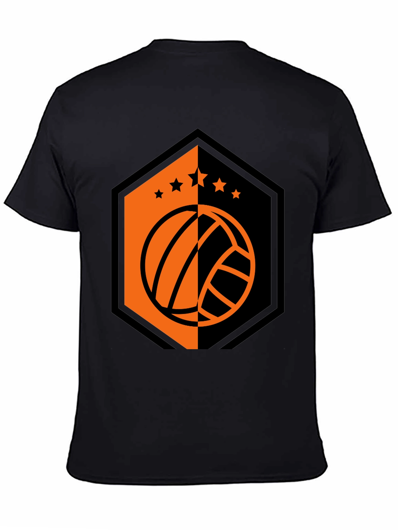 Volleyball Star Tee - Black Graphic T-Shirt