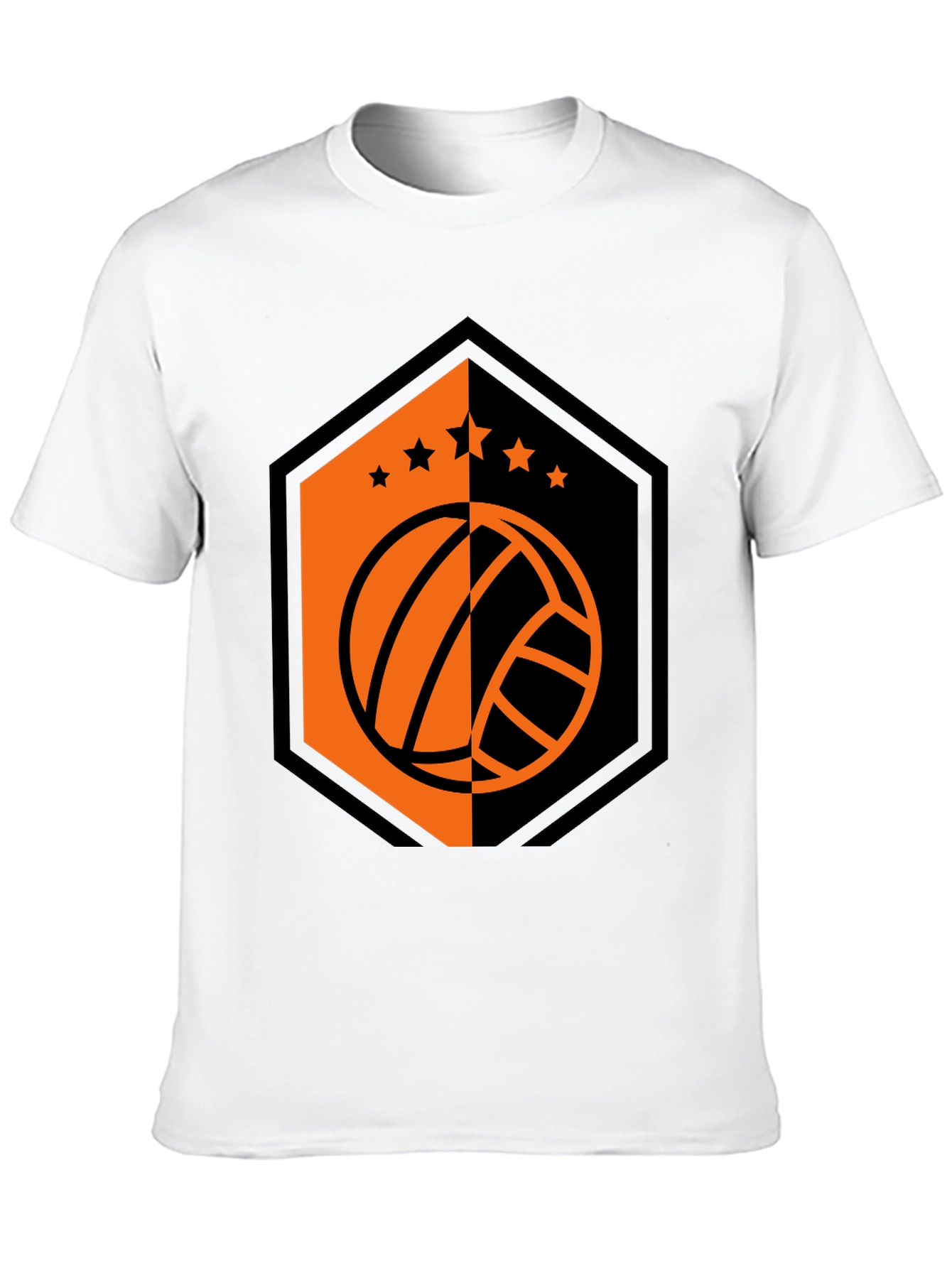 Volleyball Star Tee - Black Graphic T-Shirt