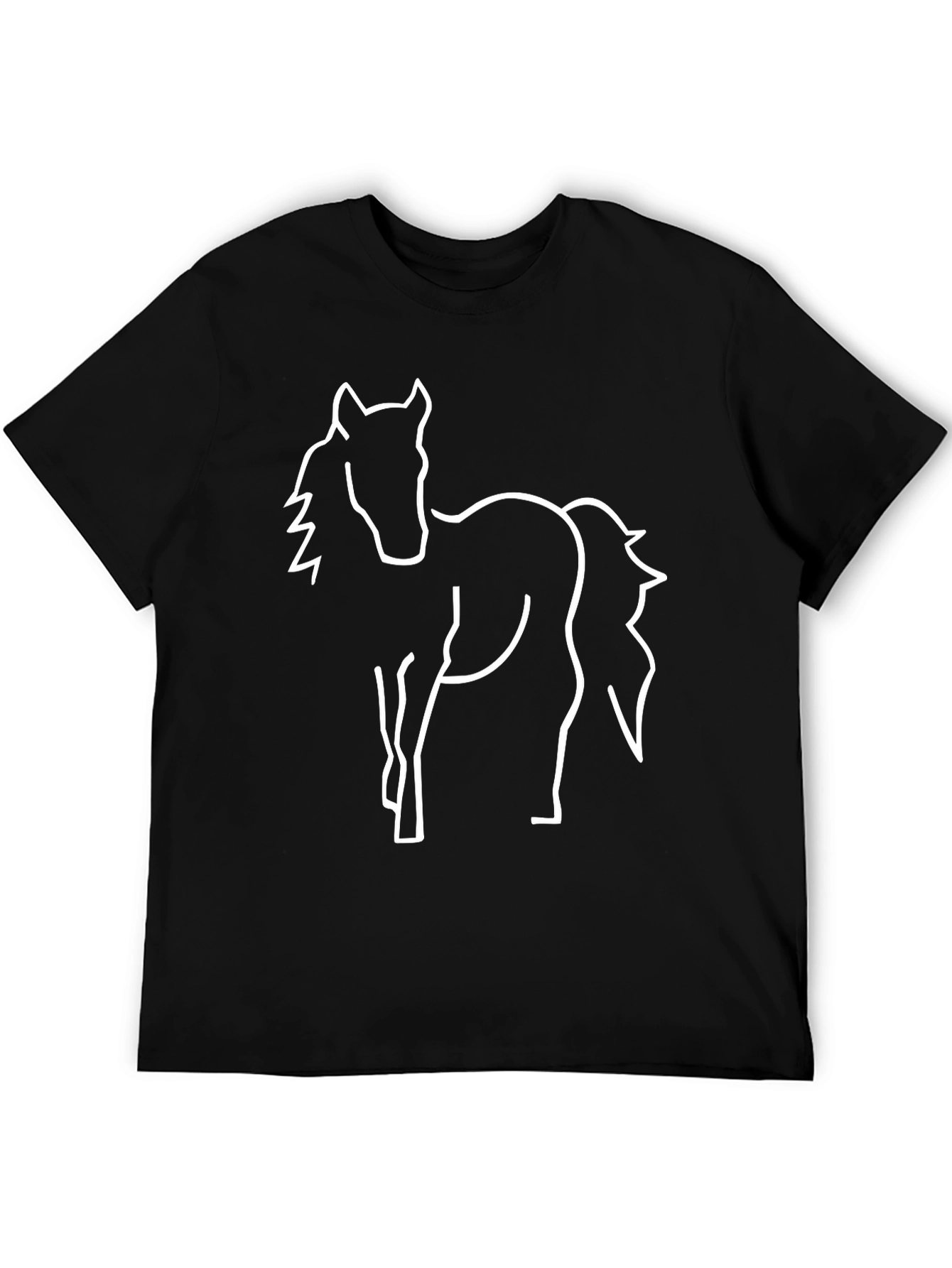 Black Horse Outline Graphic Tee