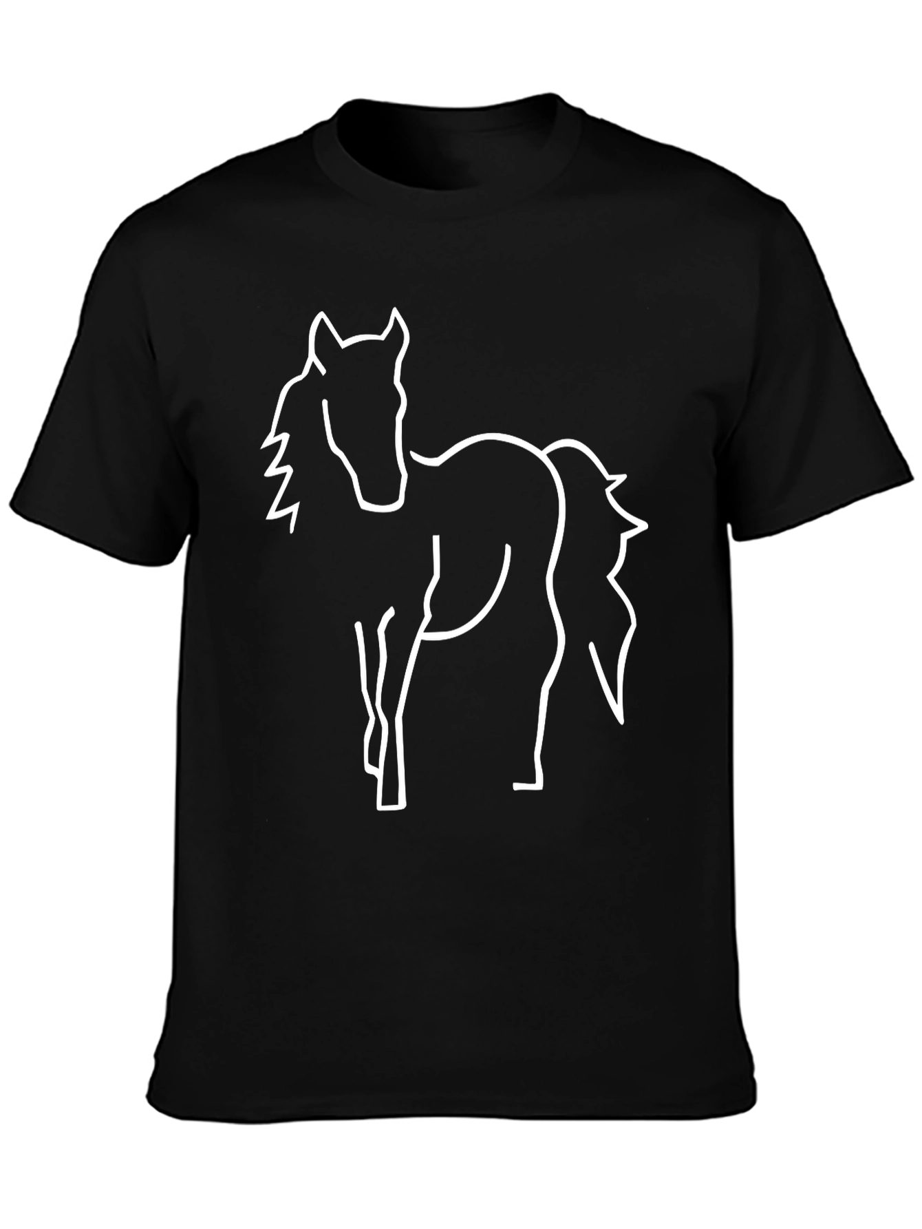 Black Horse Outline Graphic Tee
