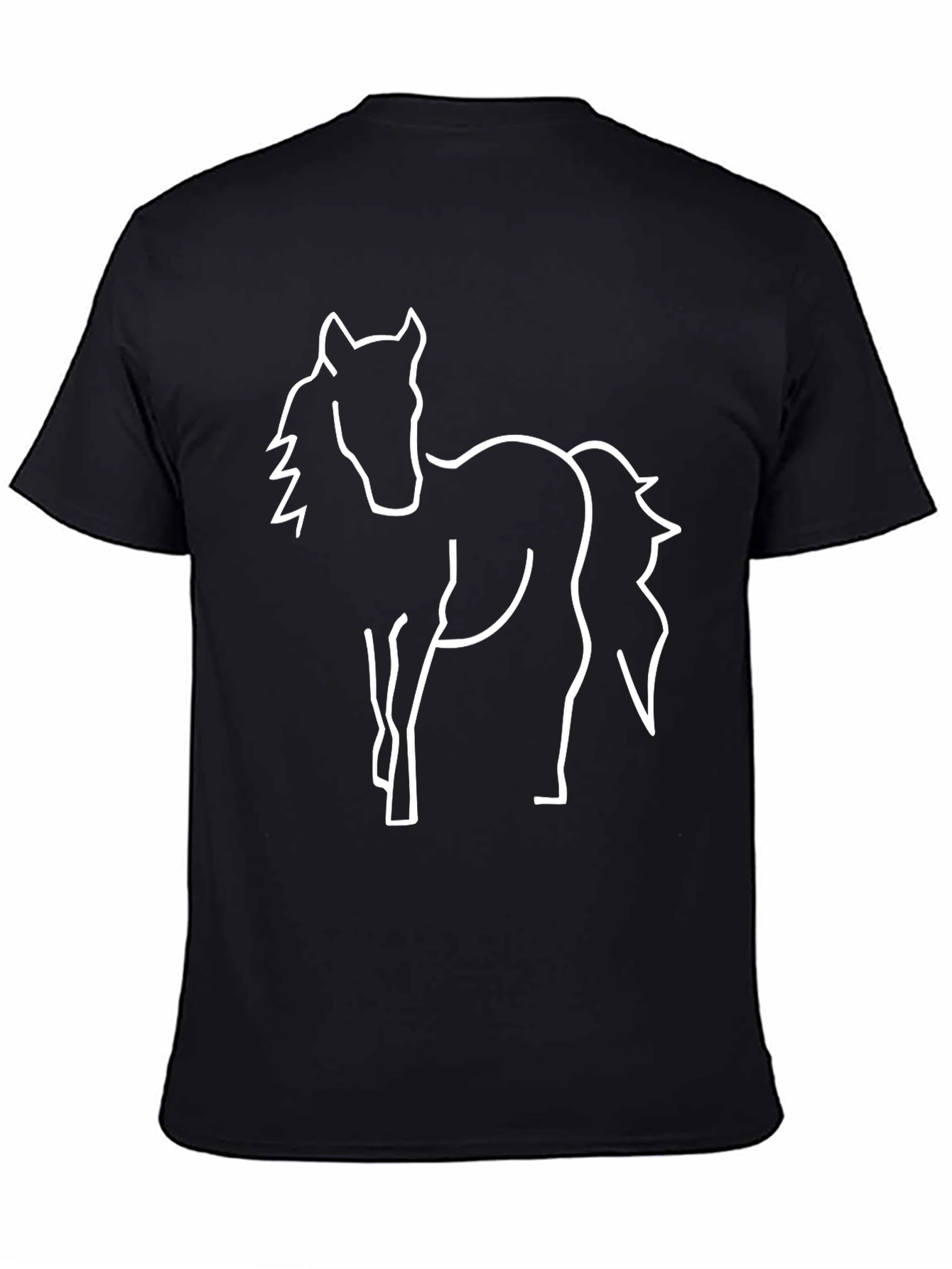 Black Horse Outline Graphic Tee