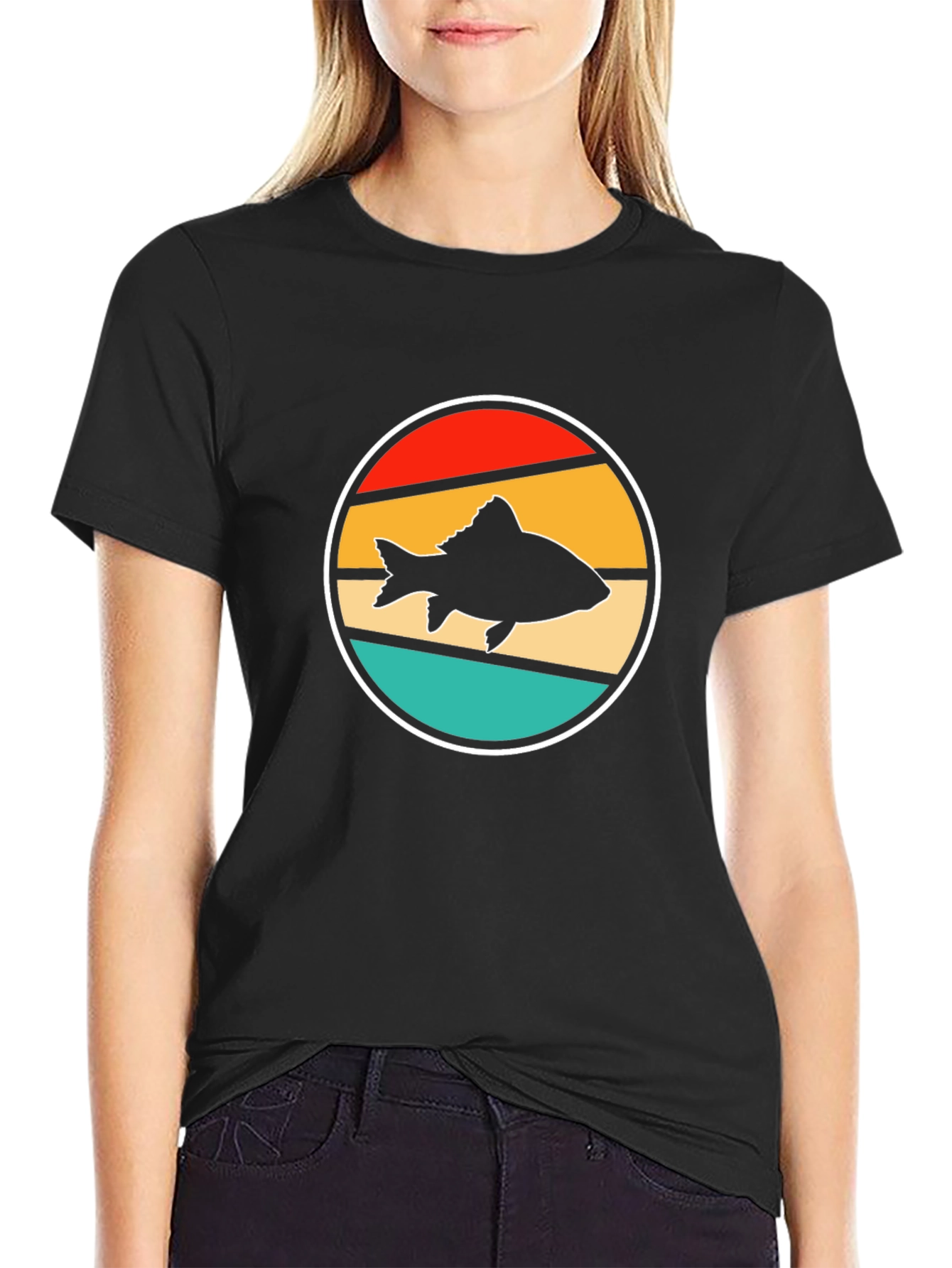 Retro Fish T-Shirt: Black Graphic Tee