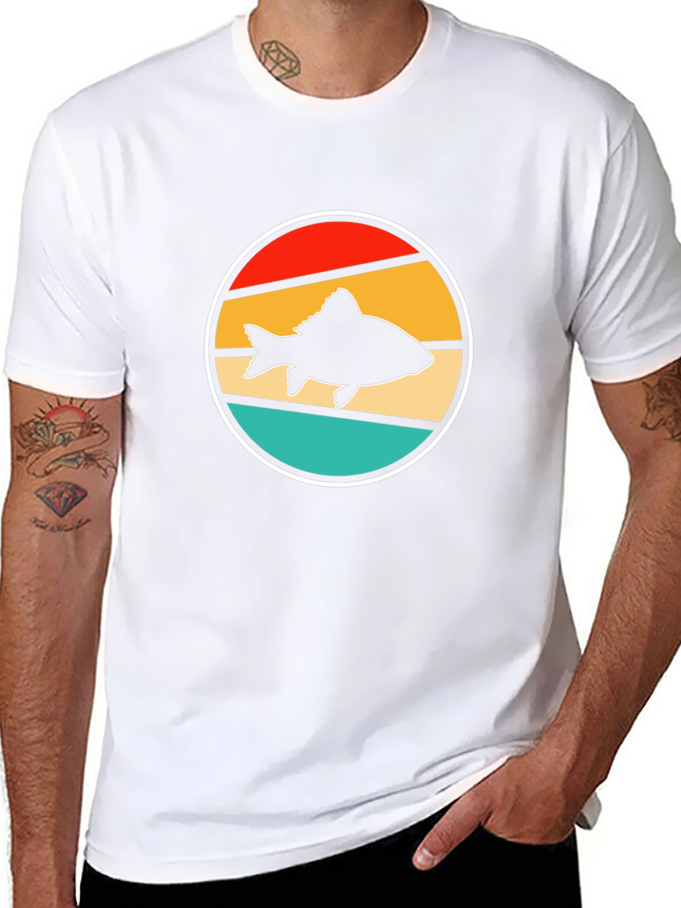 Retro Fish T-Shirt: Black Graphic Tee