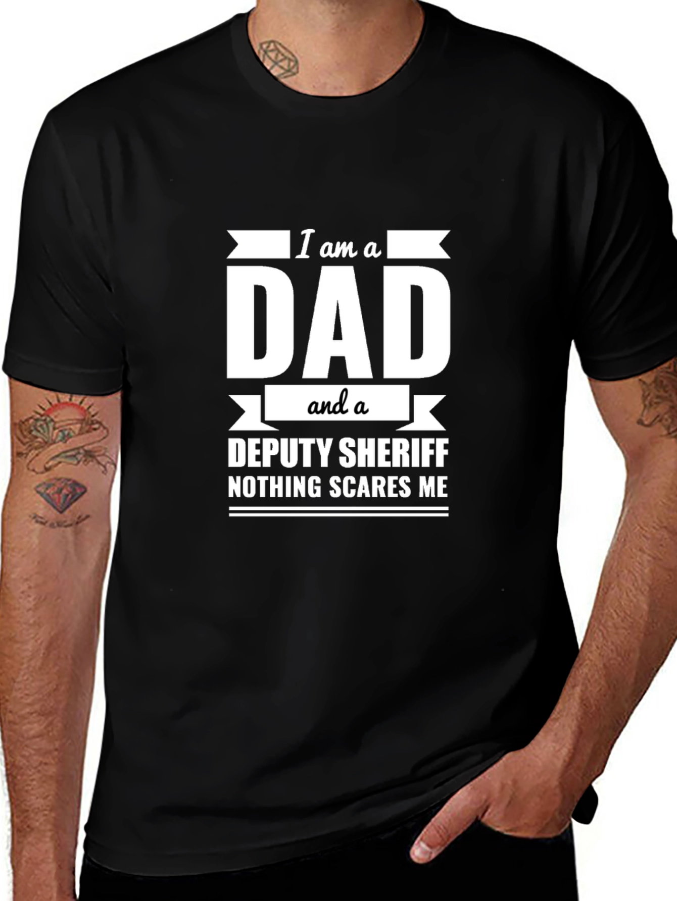 Dad Deputy Sheriff T-Shirt: Nothing Scares Me Funny Tee