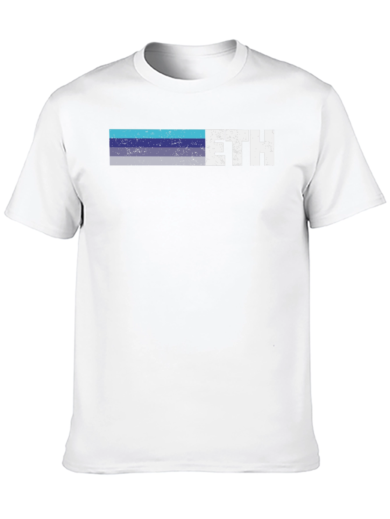 ETH Retro Stripe Tee - Crypto Enthusiast Shirt