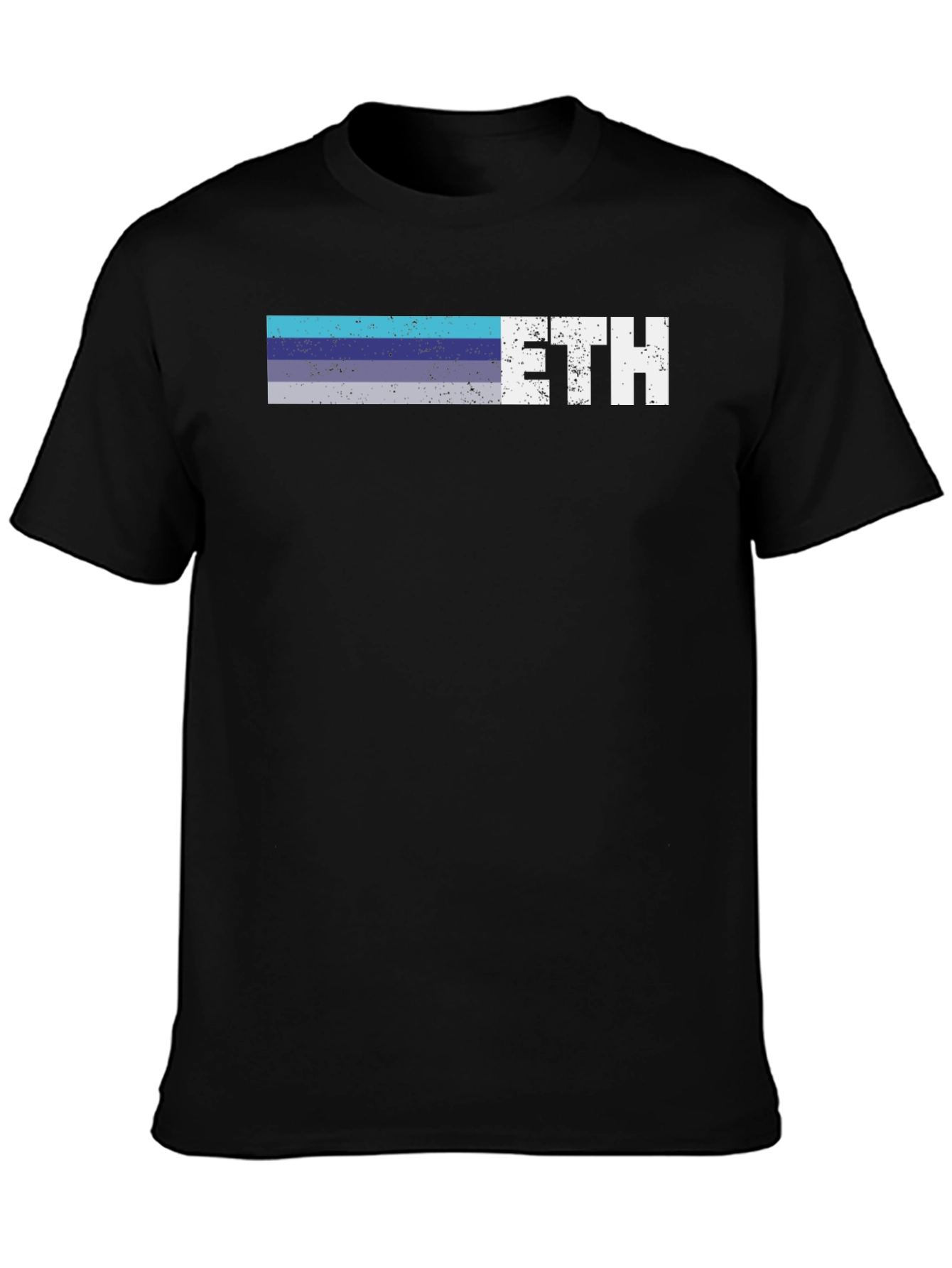 ETH Retro Stripe Tee - Crypto Enthusiast Shirt