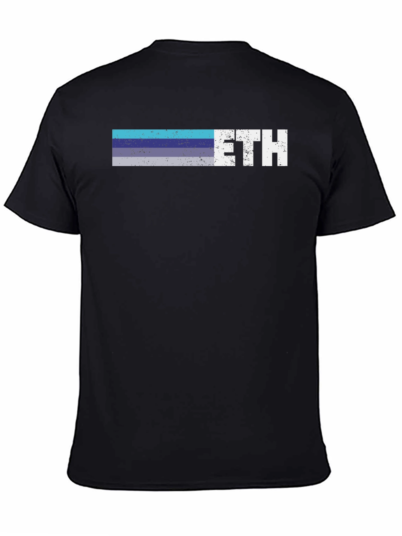 ETH Retro Stripe Tee - Crypto Enthusiast Shirt