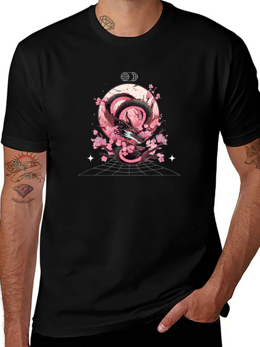 Dragon & Cherry Blossom T-Shirt - Graphic Tee
