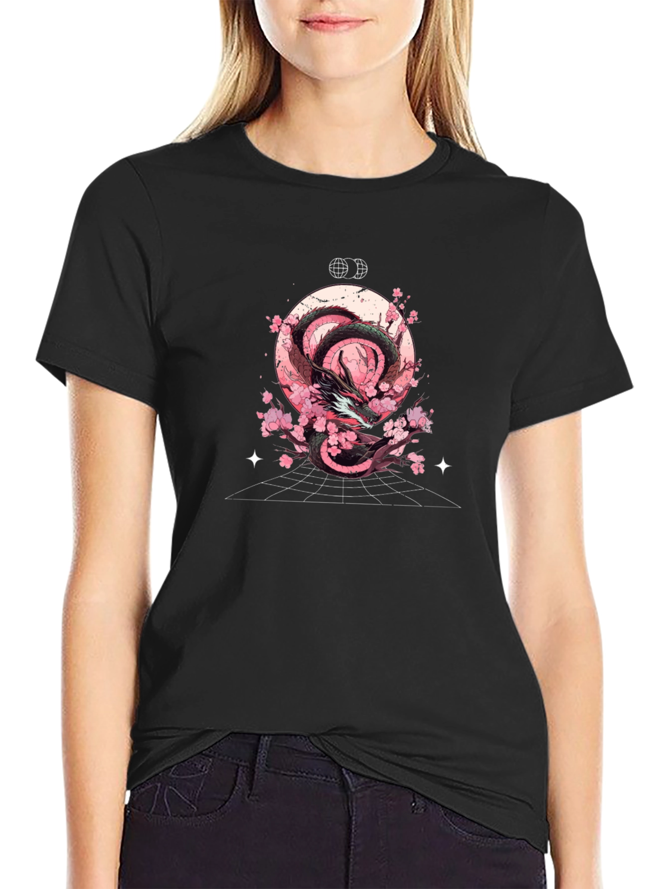 Dragon & Cherry Blossom T-Shirt - Graphic Tee