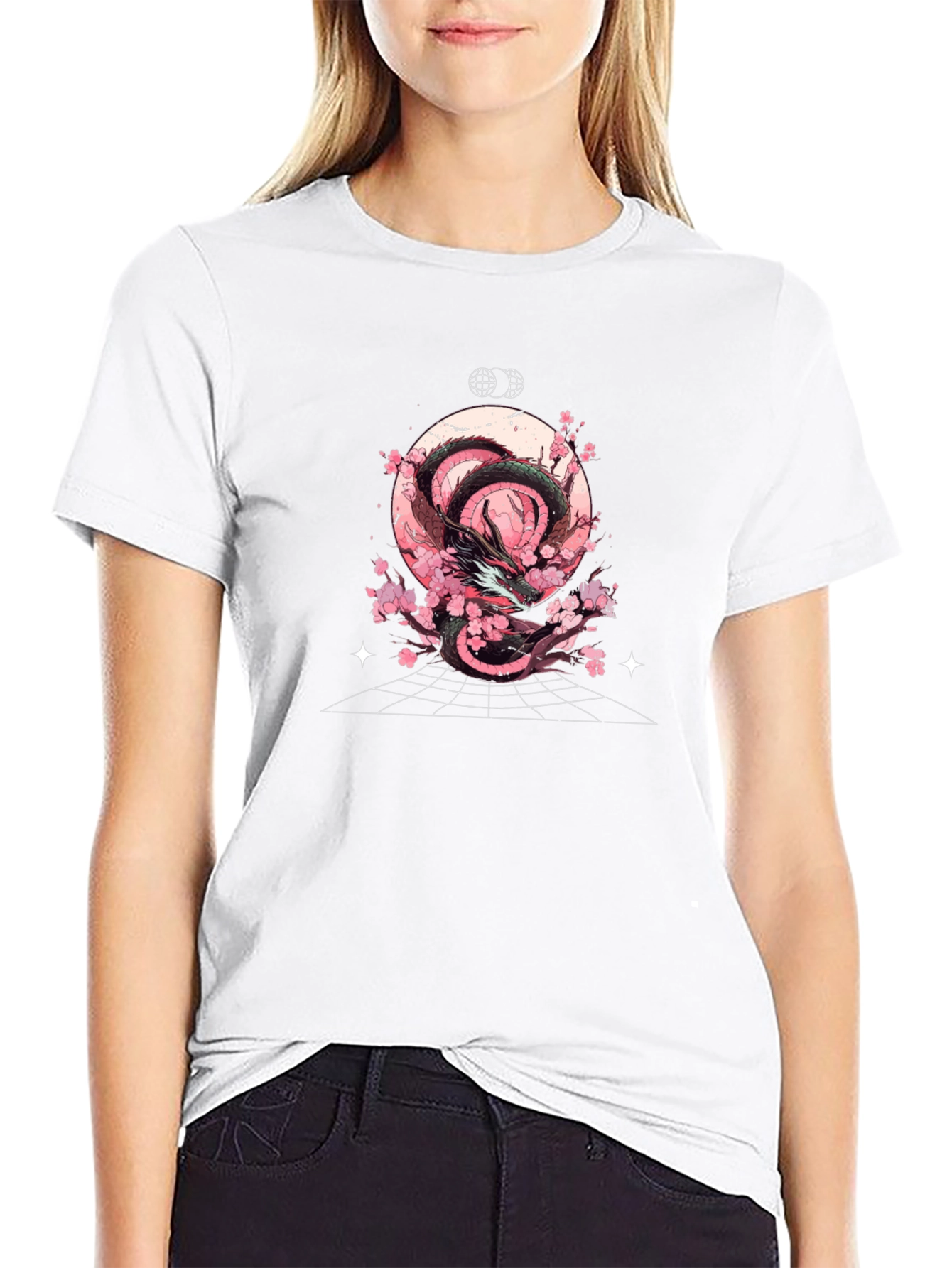 Dragon & Cherry Blossom T-Shirt - Graphic Tee