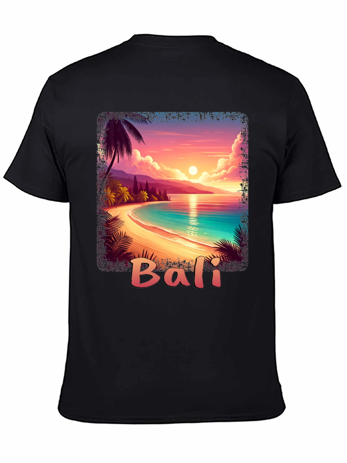 Bali Sunset Graphic Tee - Tropical Beach Vibe