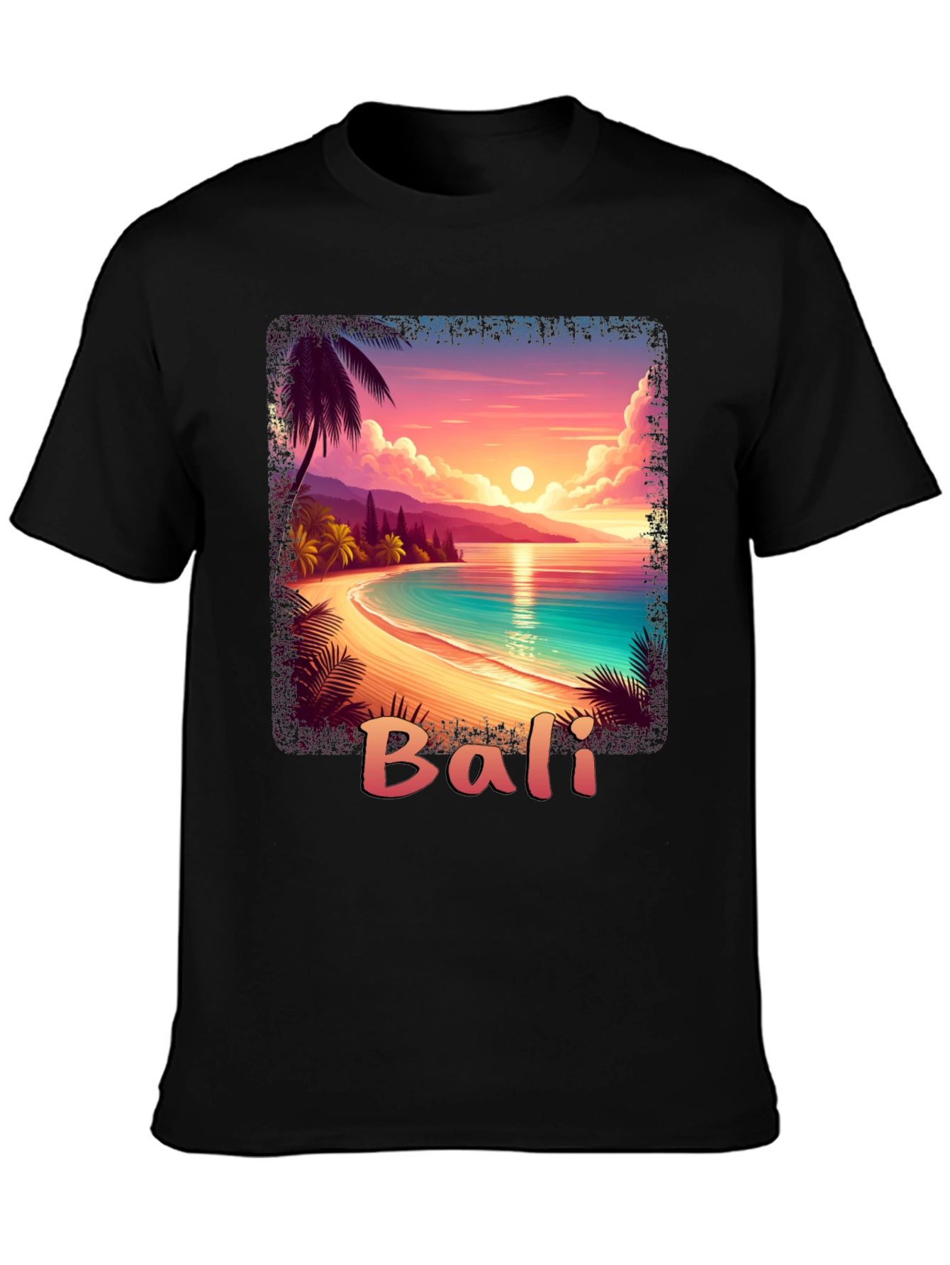 Bali Sunset Graphic Tee - Tropical Beach Vibe