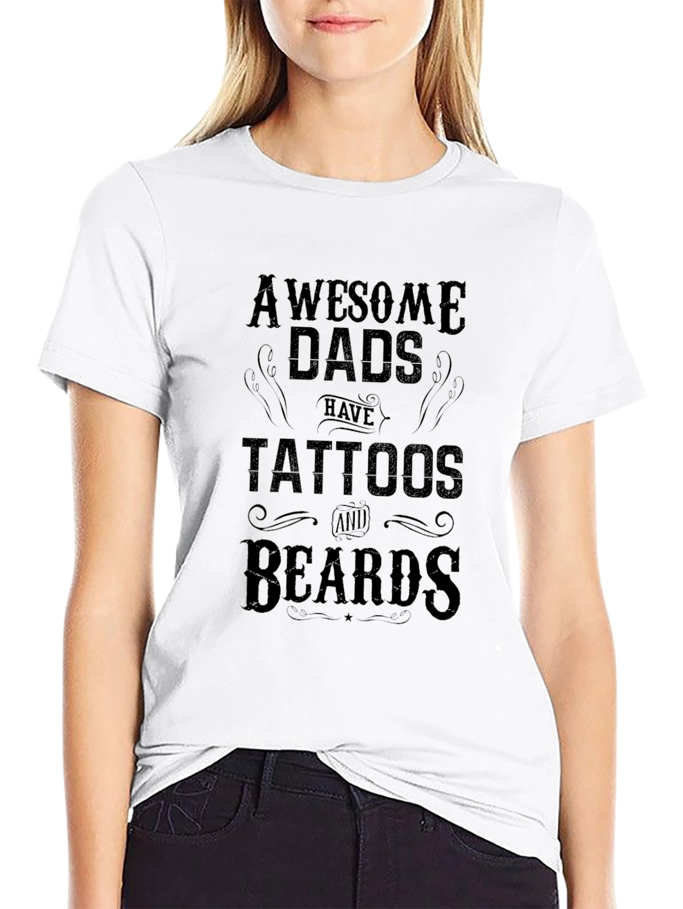 Awesome Dads Tattoos & Beards Graphic Tee