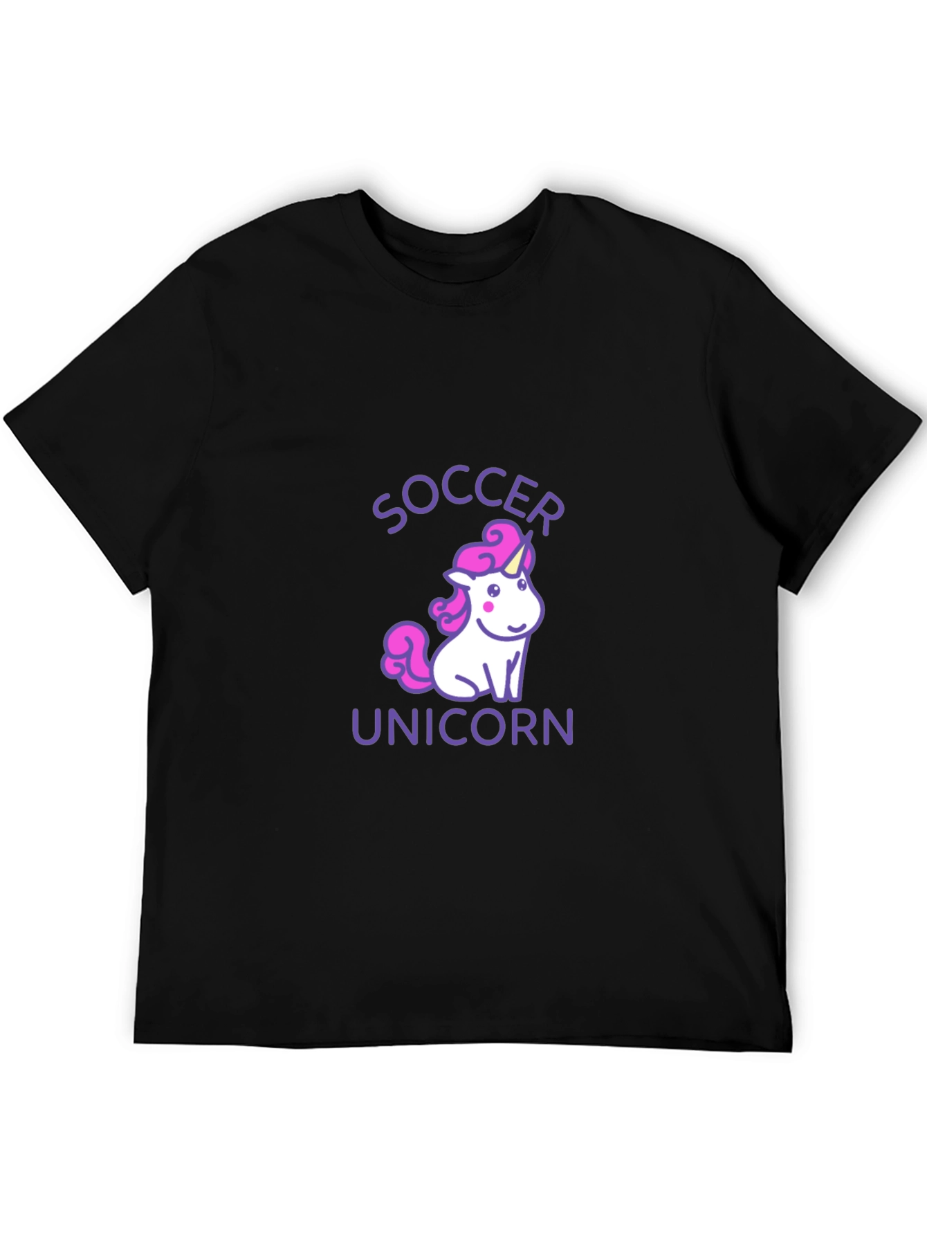 Soccer Unicorn Black Graphic Tee