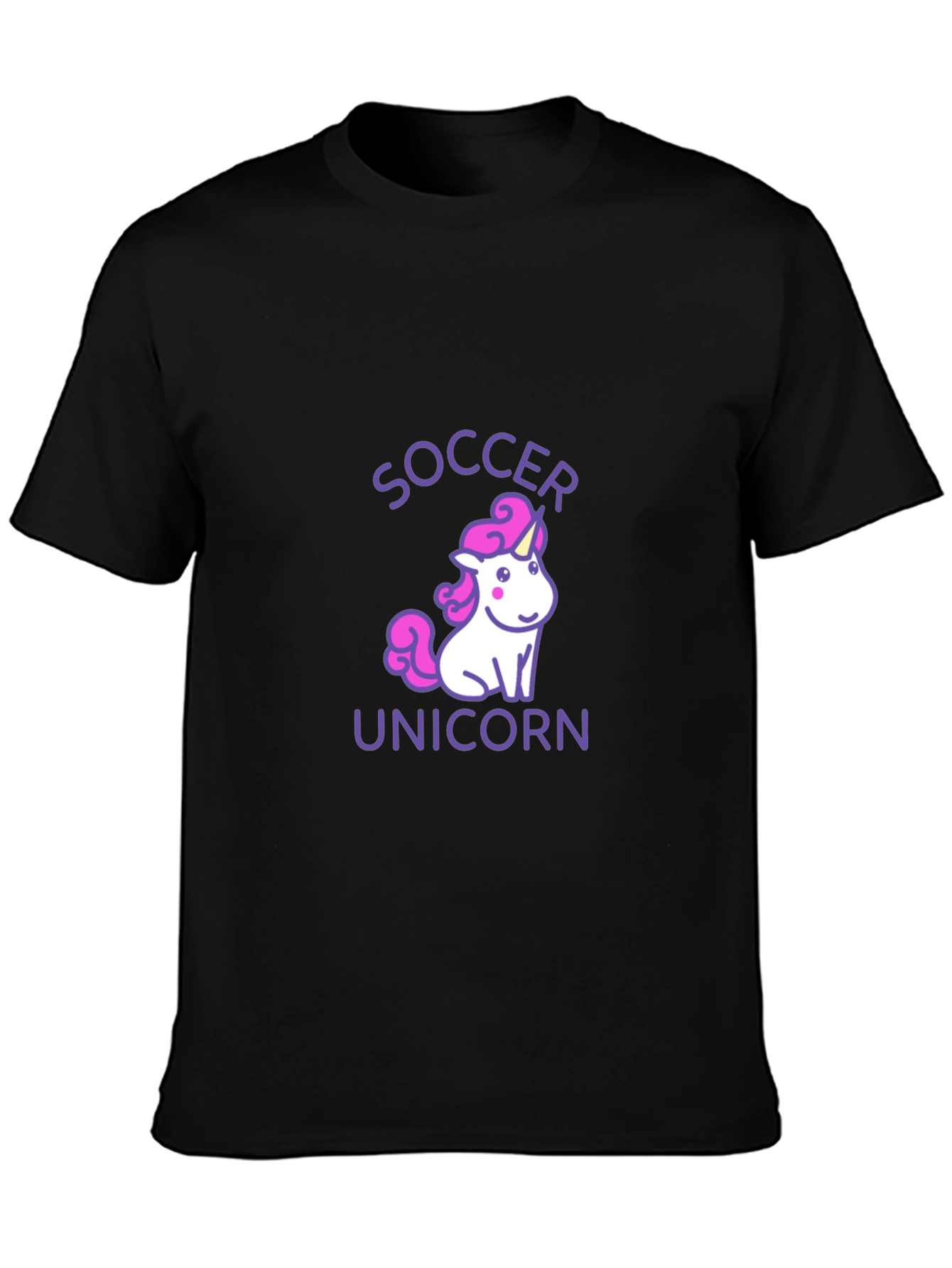 Soccer Unicorn Black Graphic Tee
