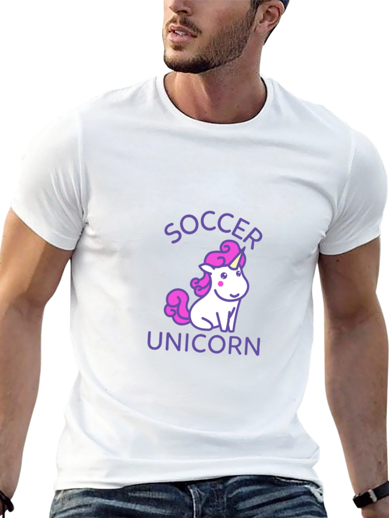 Soccer Unicorn Black Graphic Tee