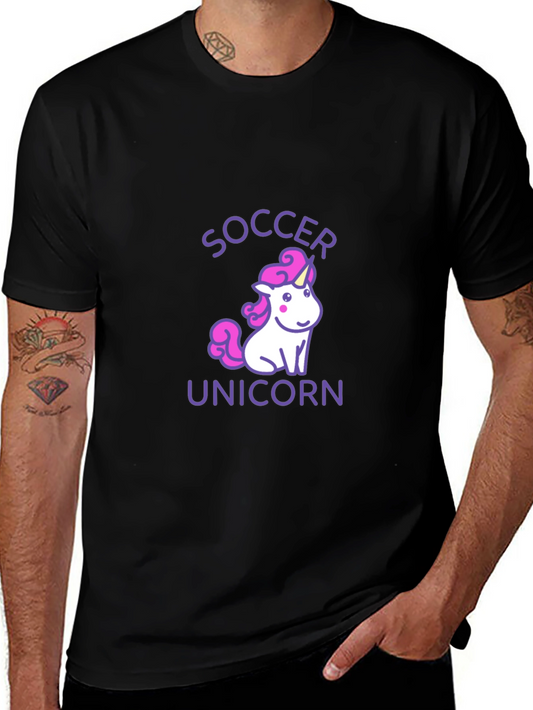 Soccer Unicorn Black Graphic Tee