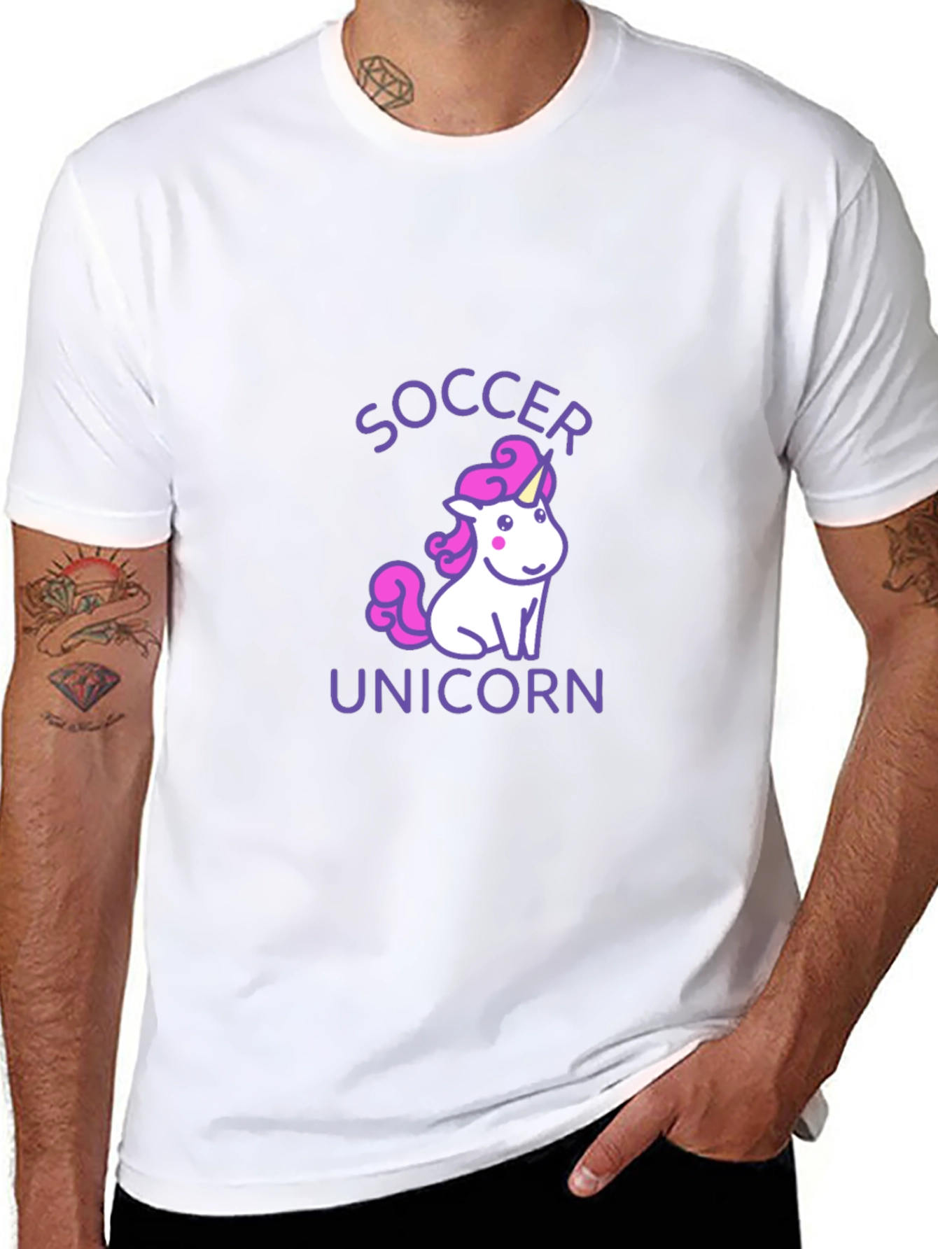 Soccer Unicorn Black Graphic Tee