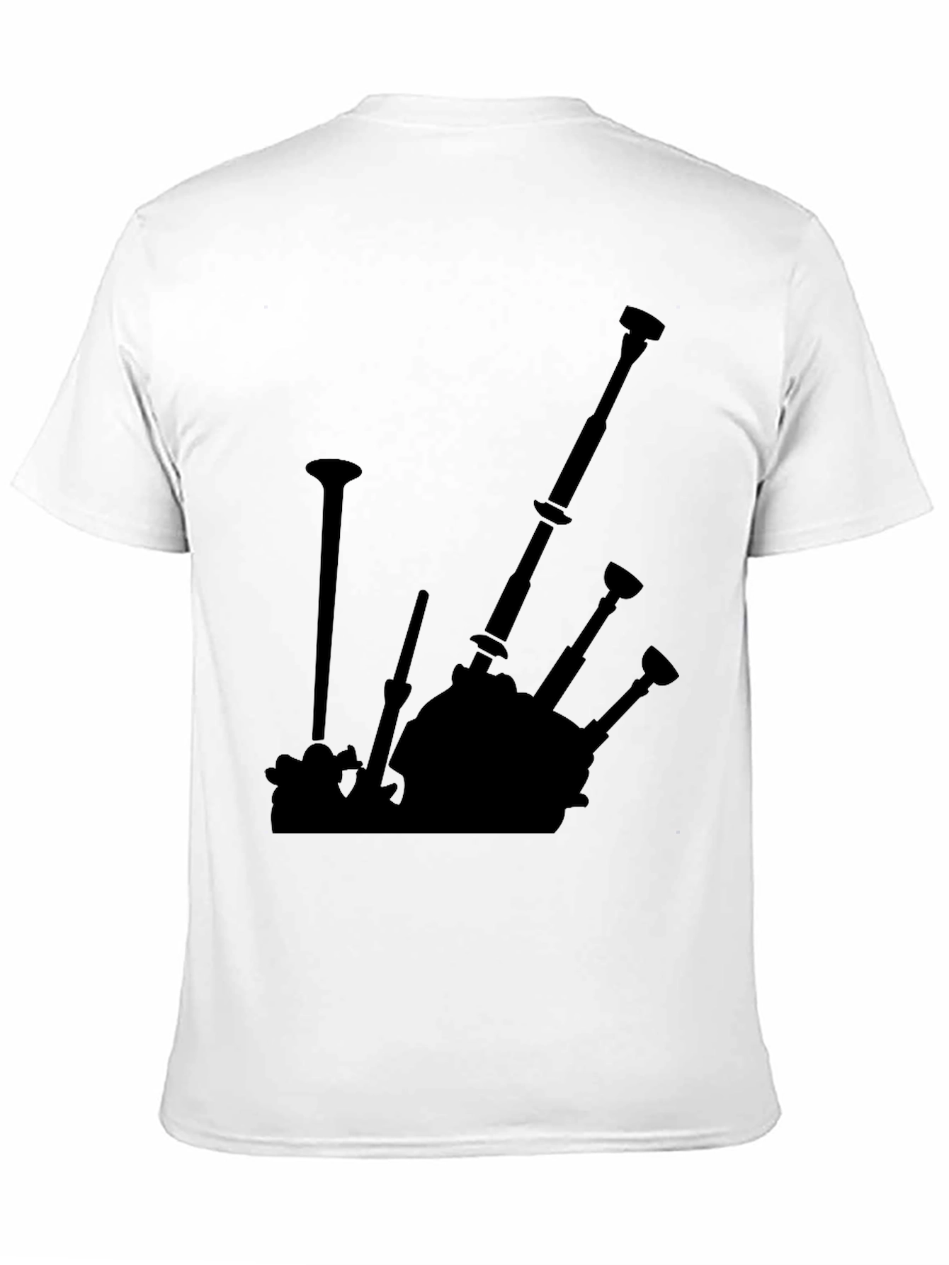 Bagpipe Silhouette Black T-Shirt - Music Lover Tee